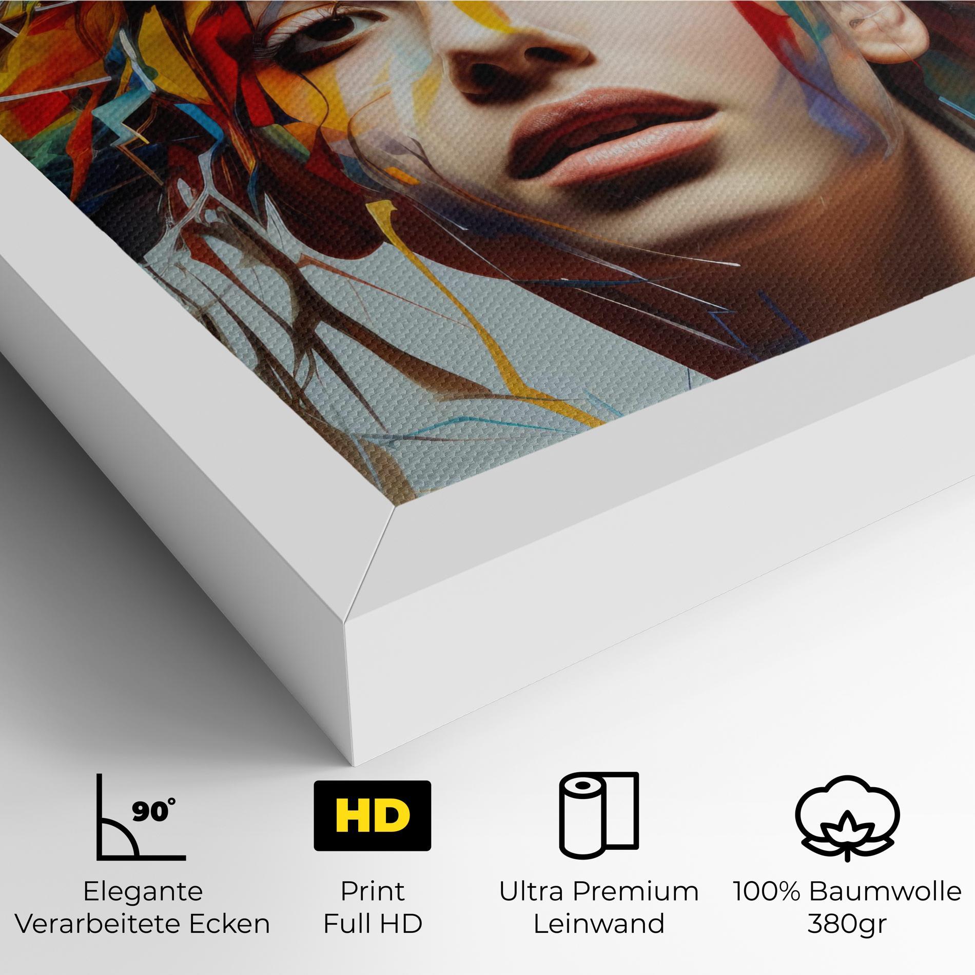 Leinwandbild Colorful Paint Hair mockup 4