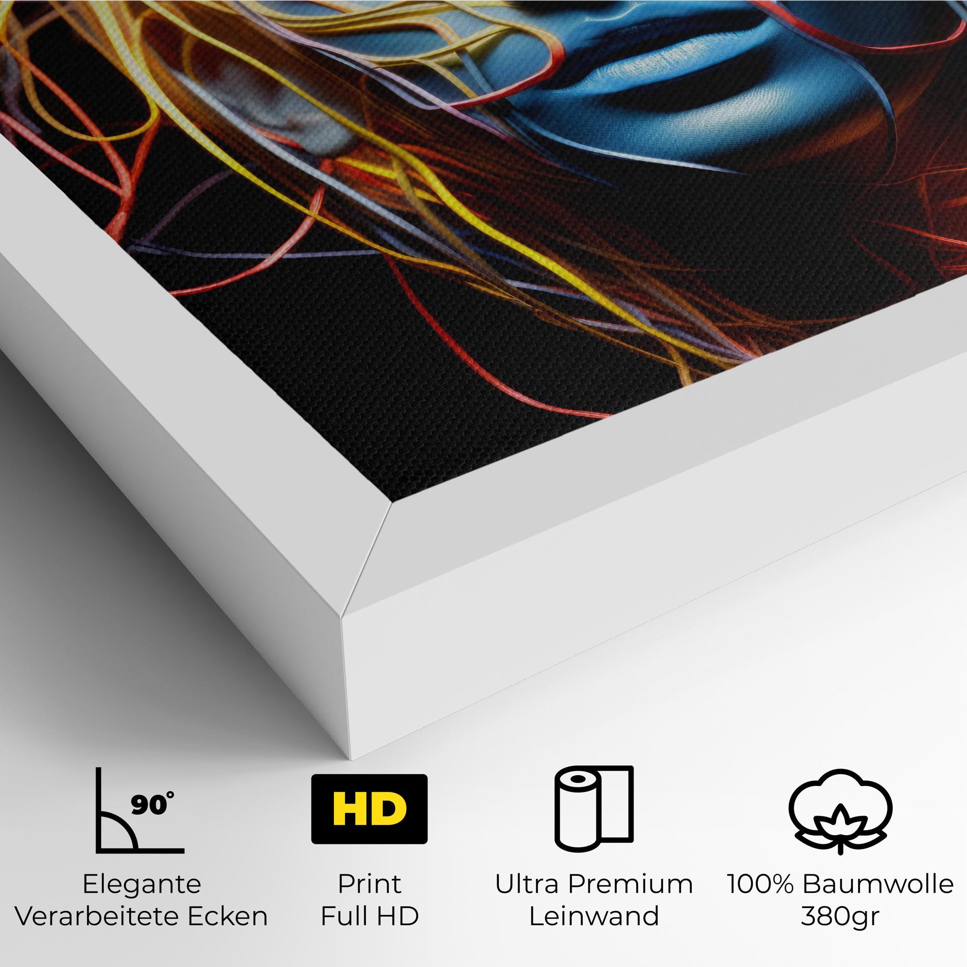 Leinwandbild Neon Lights Hair mockup 4