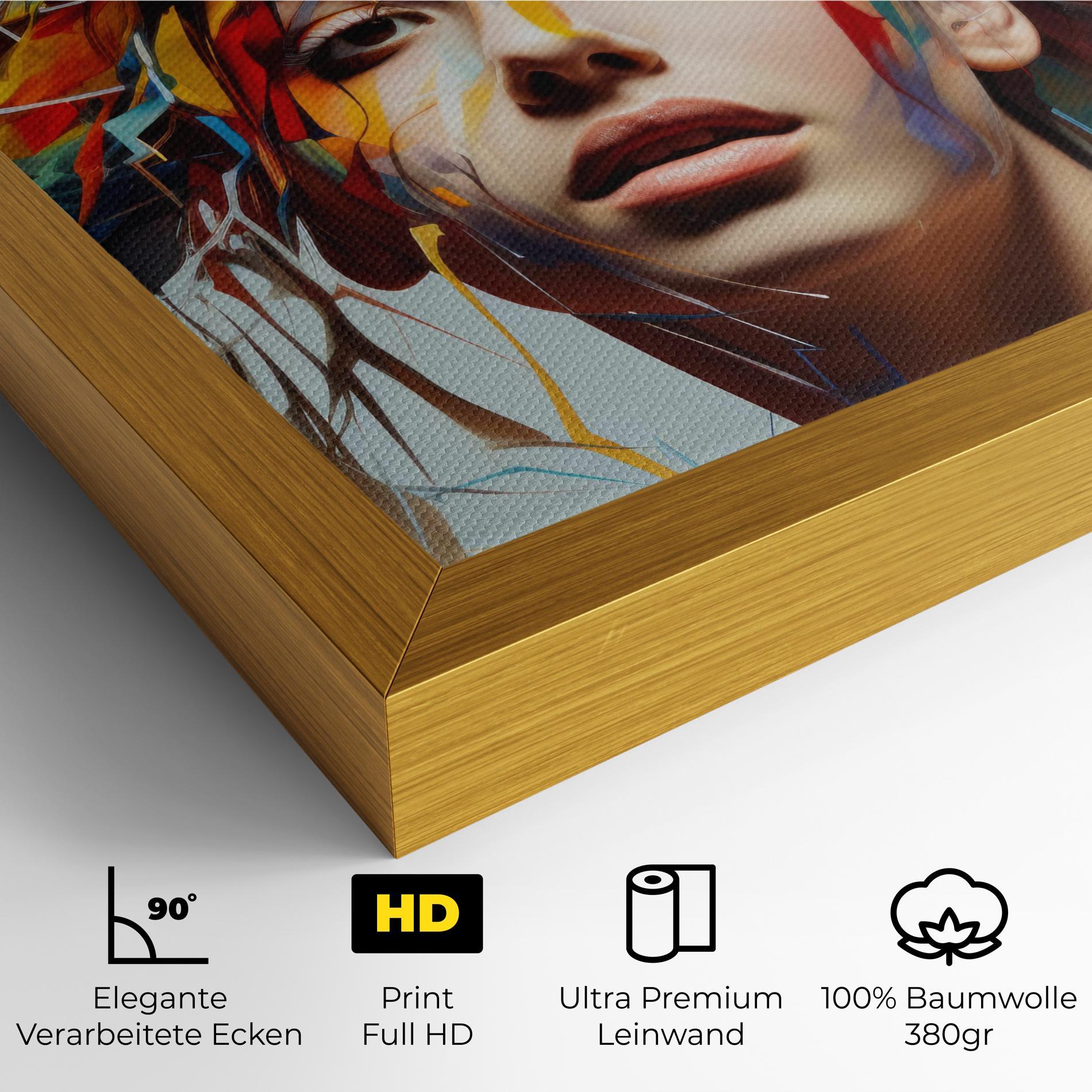 Leinwandbild Colorful Paint Hair mockup 4