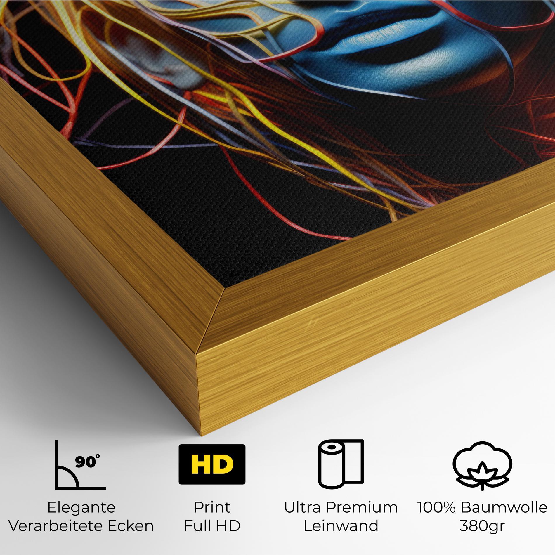 Leinwandbild Neon Lights Hair mockup 4