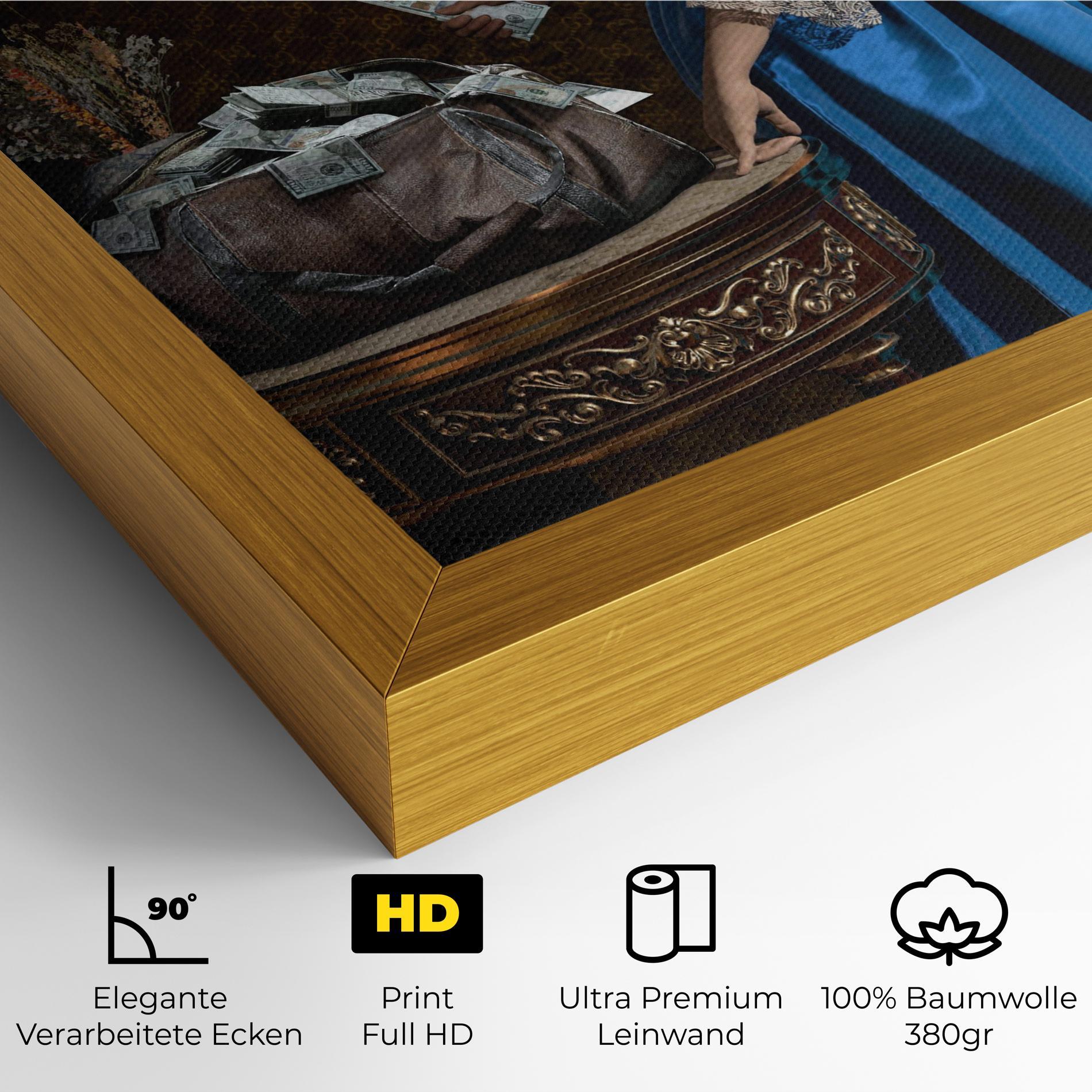 Leinwandbild Vintage Money Heist mockup 4