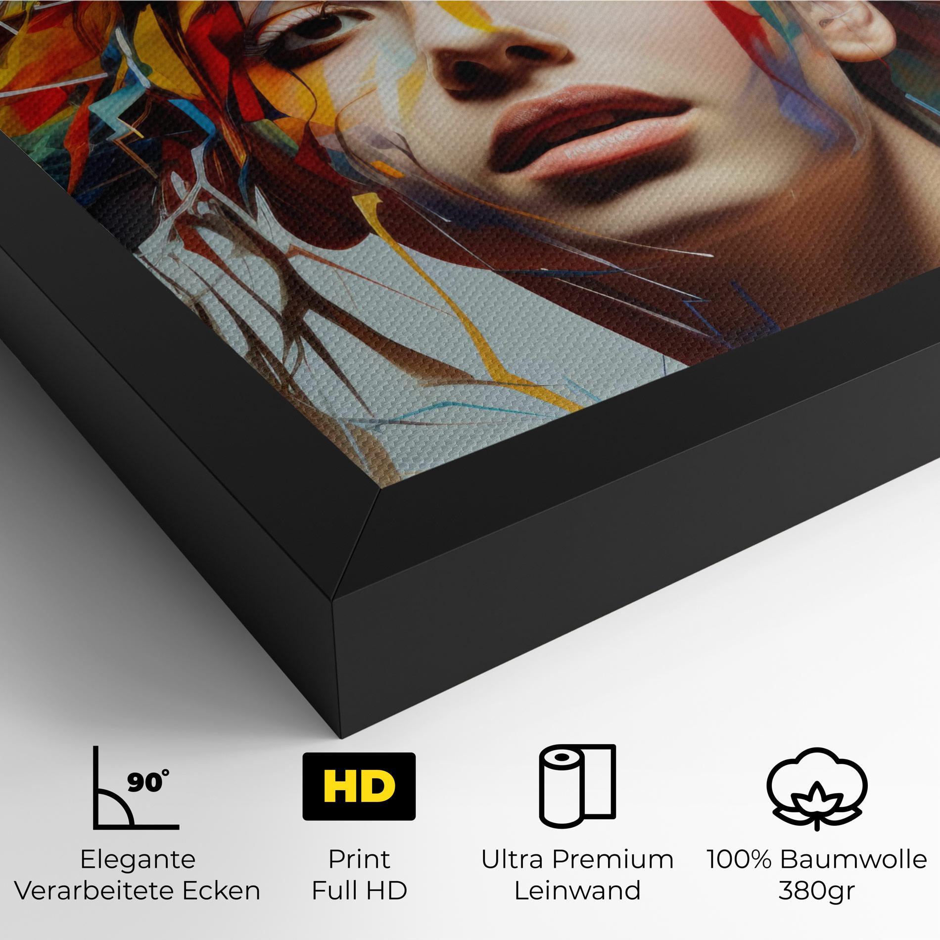 Leinwandbild Colorful Paint Hair mockup 4