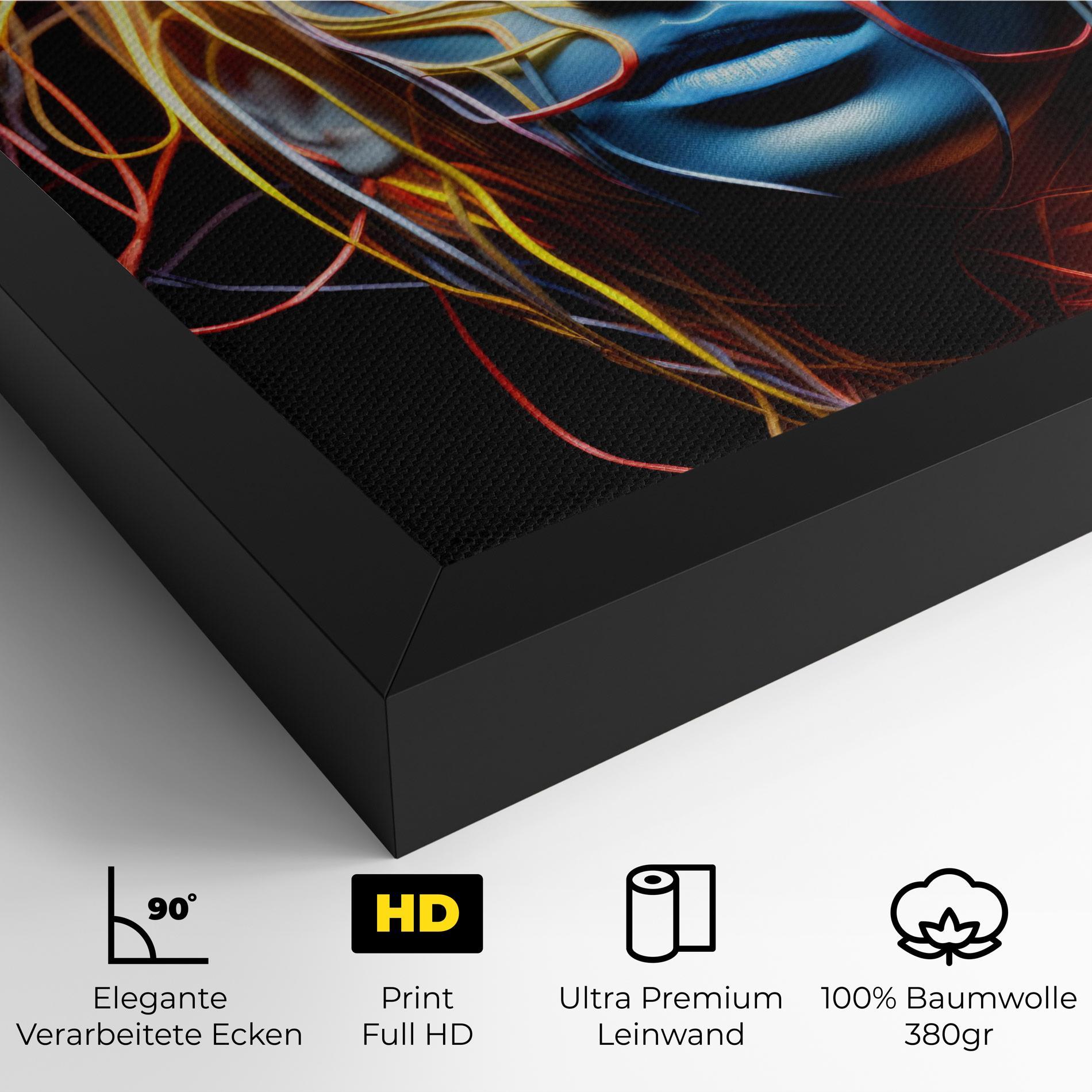 Leinwandbild Neon Lights Hair mockup 4