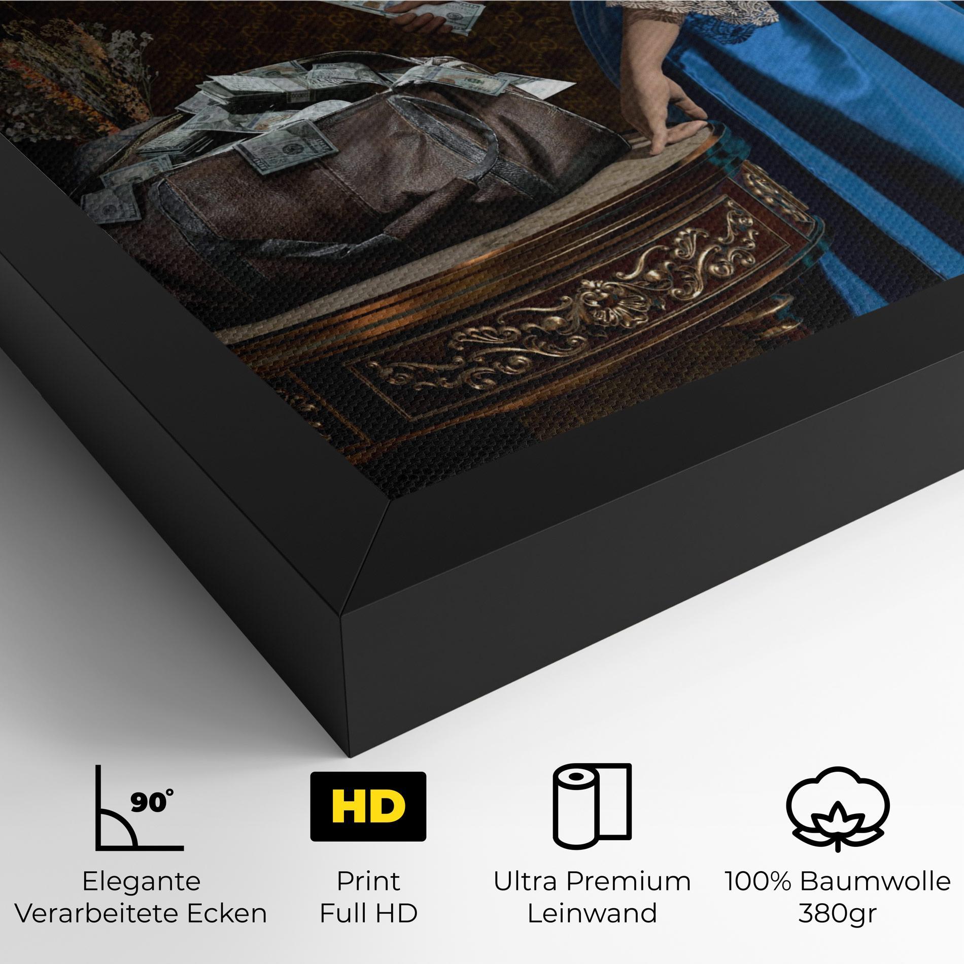 Leinwandbild Vintage Money Heist mockup 4