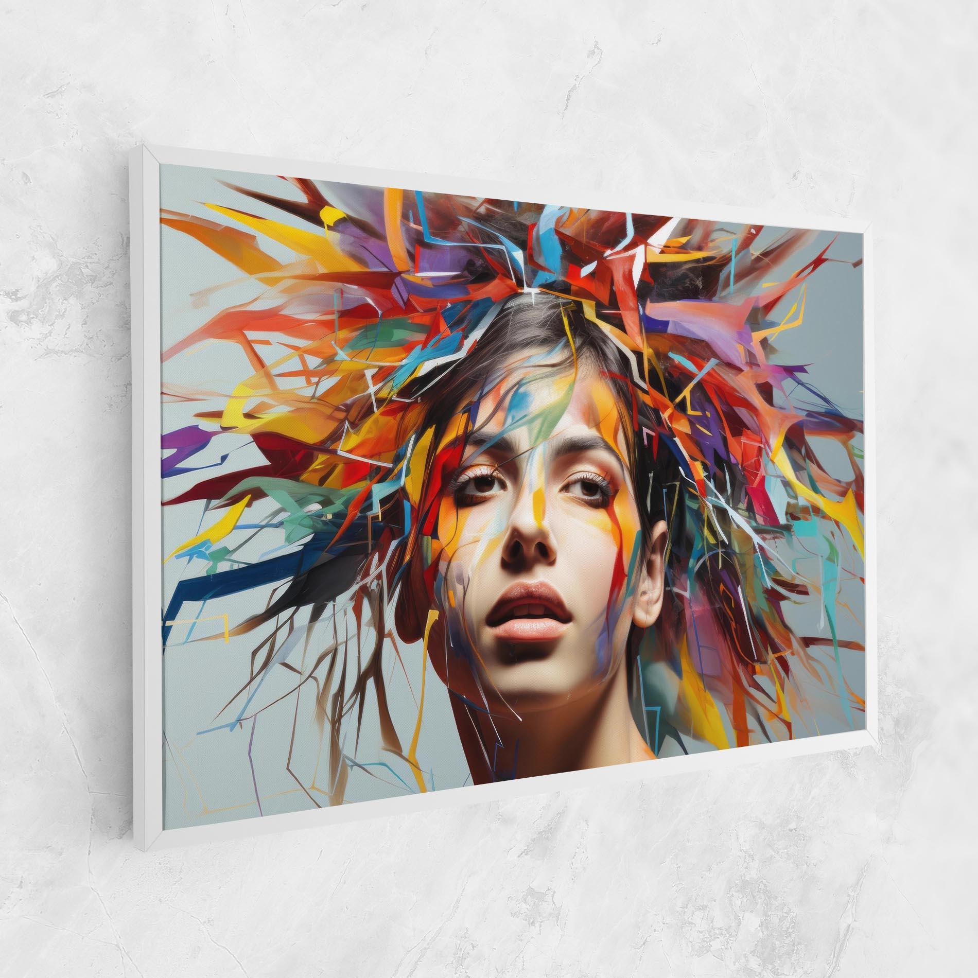 Leinwandbild Colorful Paint Hair mockup 1