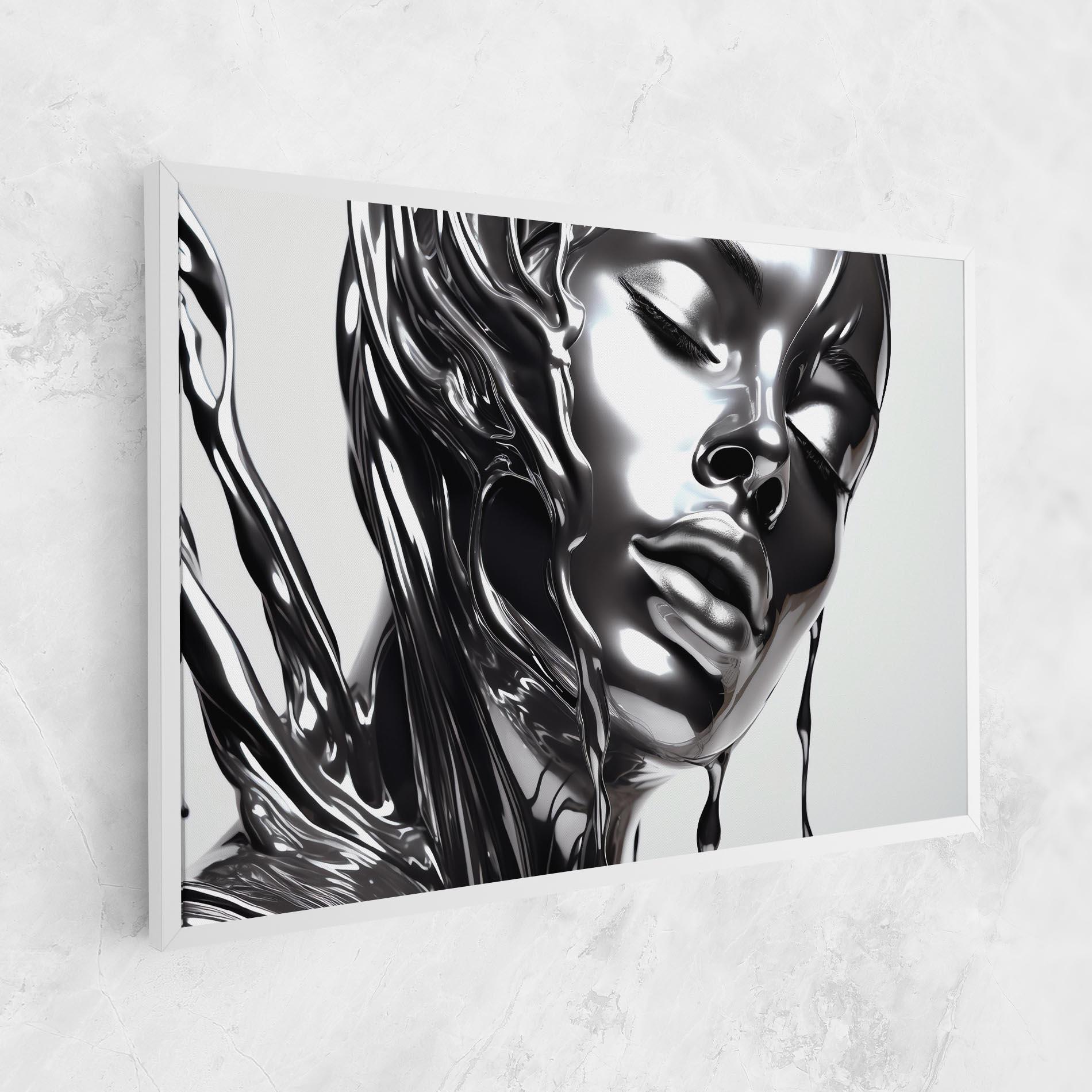 Leinwandbild Silver Liquid Woman mockup 1