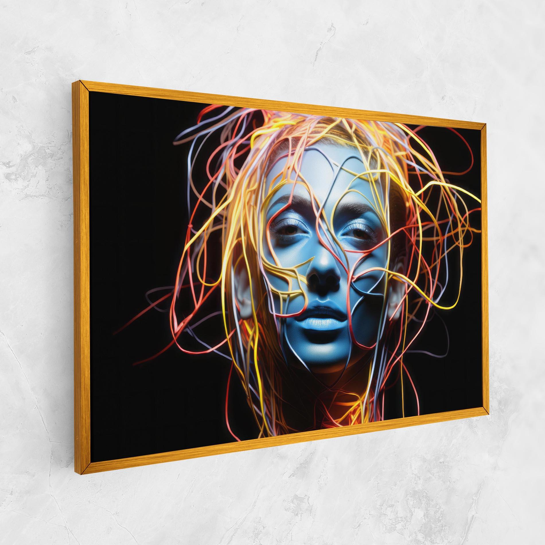 Leinwandbild Neon Lights Hair mockup 1