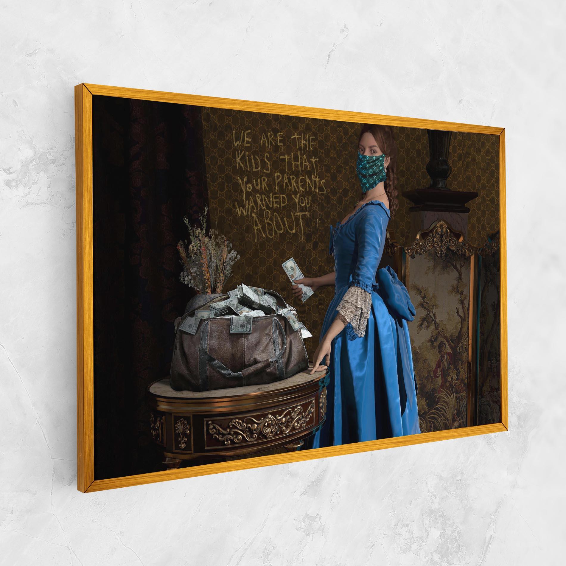 Leinwandbild Vintage Money Heist mockup 1