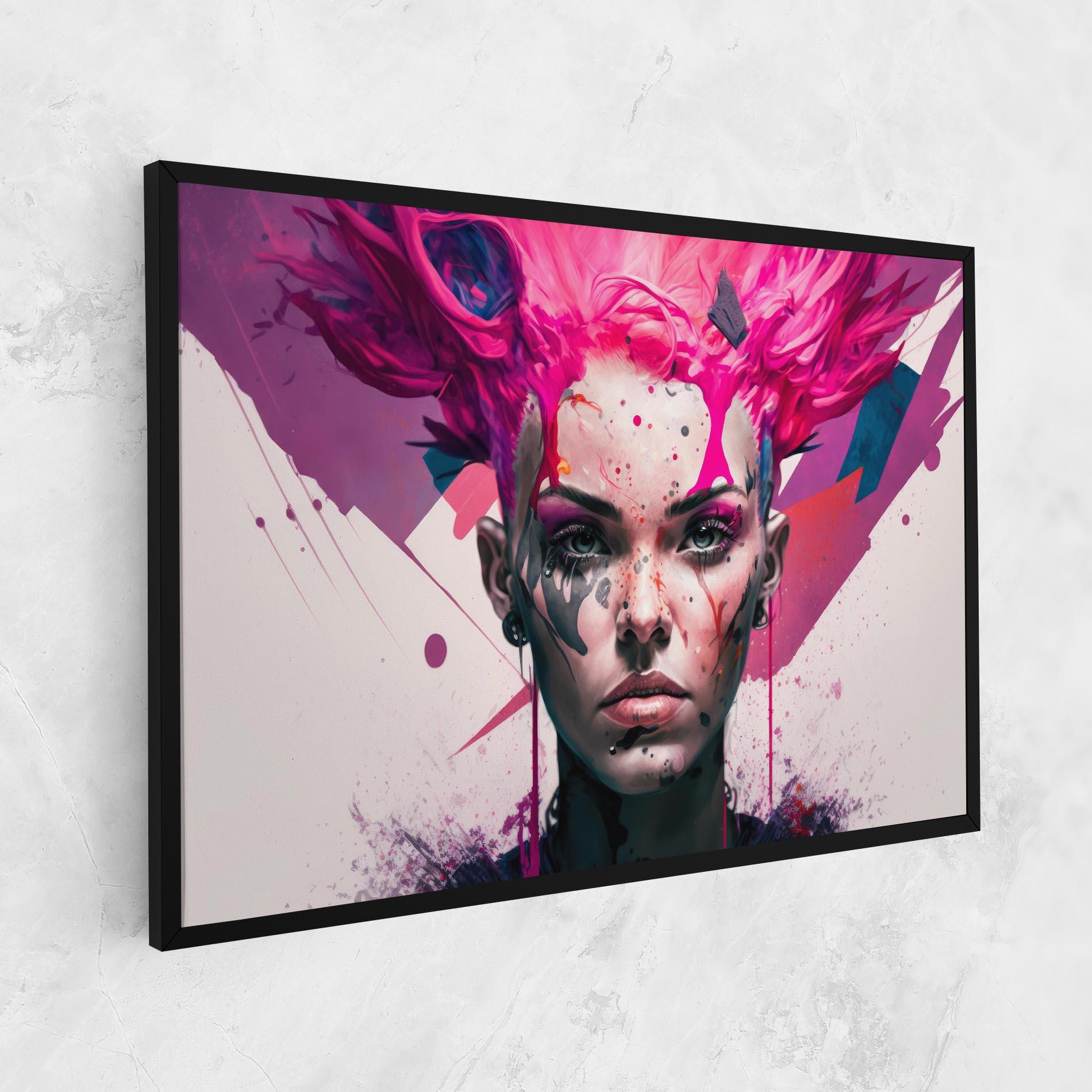 Leinwandbild Abstract Pink Hair mockup 1