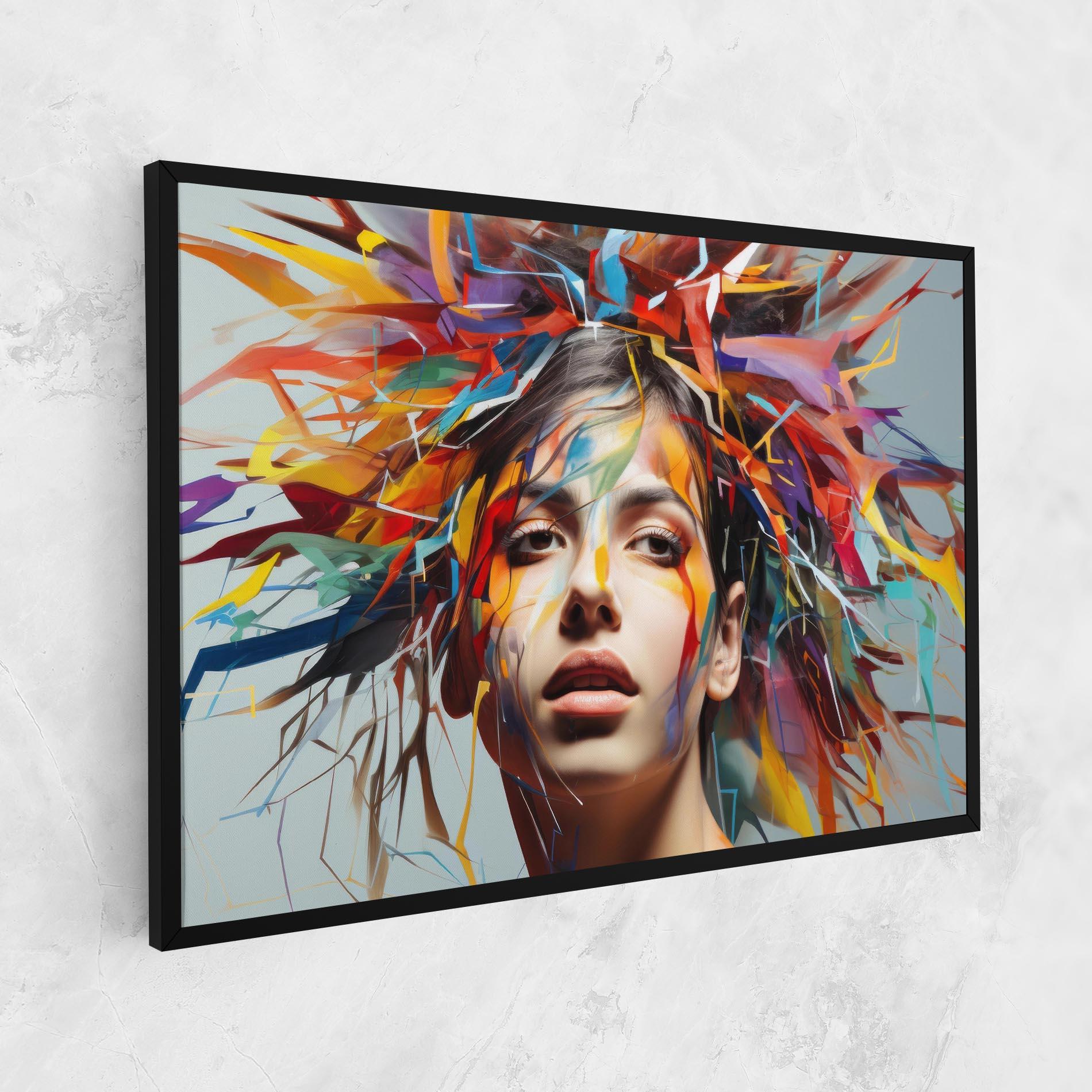 Leinwandbild Colorful Paint Hair mockup 1