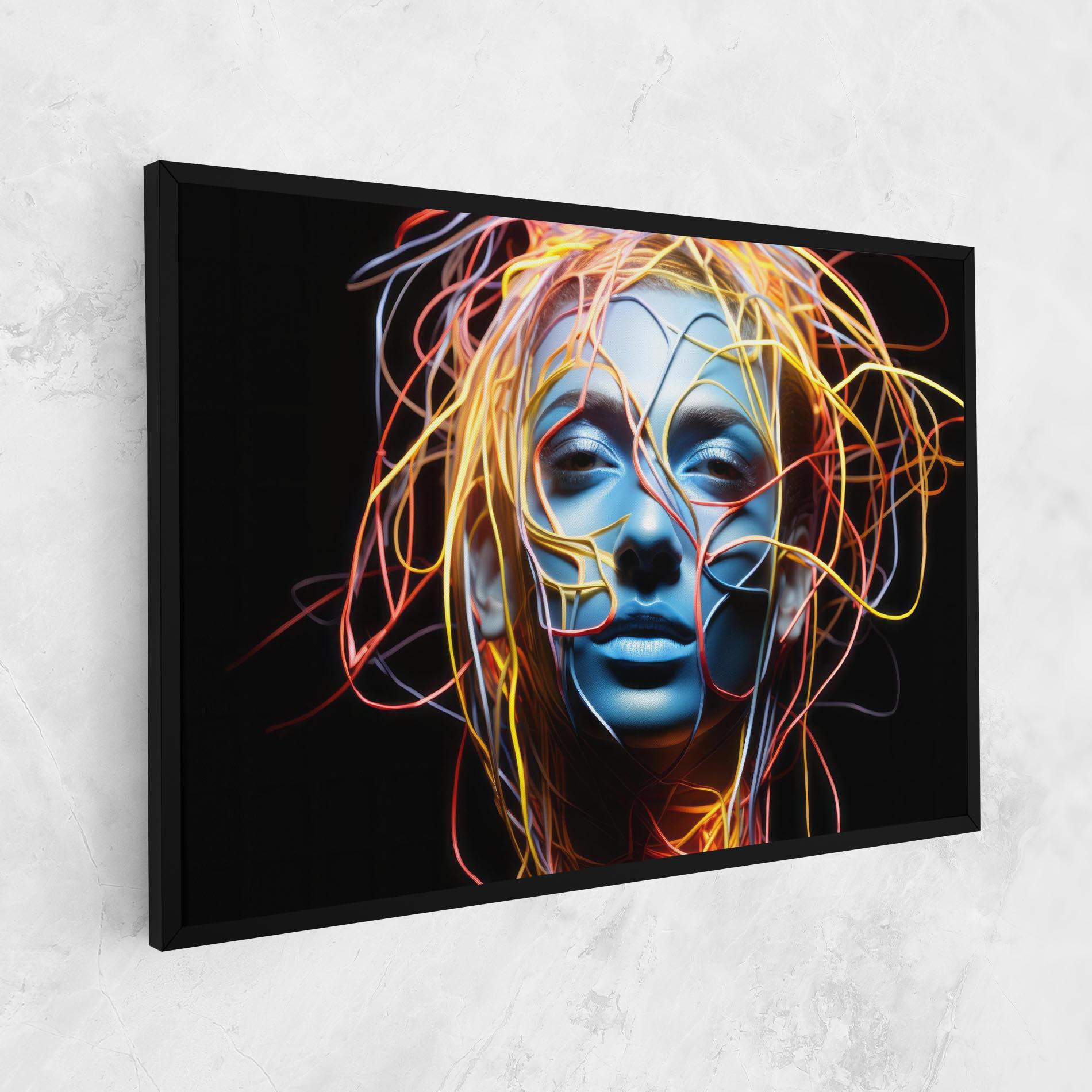 Leinwandbild Neon Lights Hair mockup 1