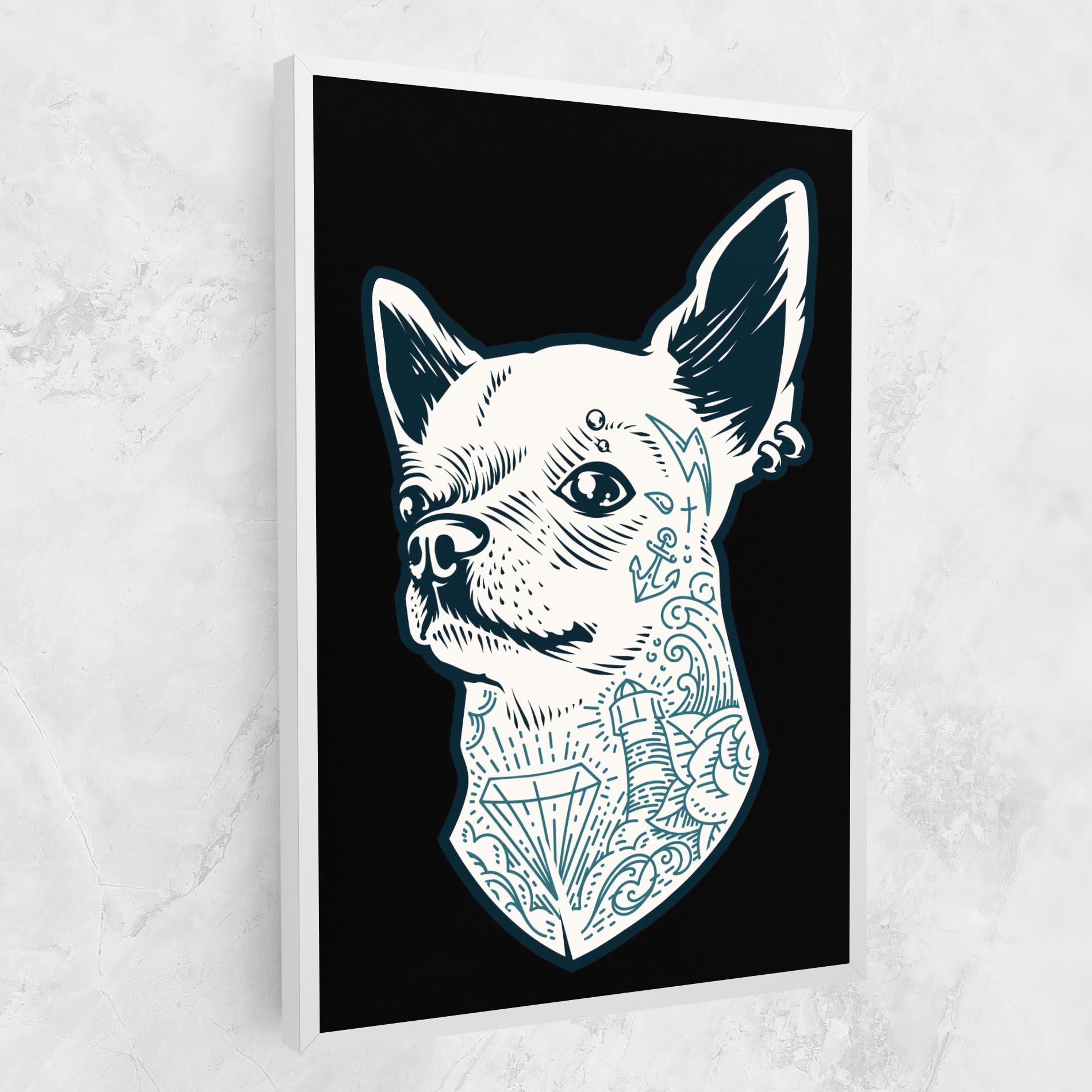 Leinwandbild Chihuahua Tattoo mockup 1