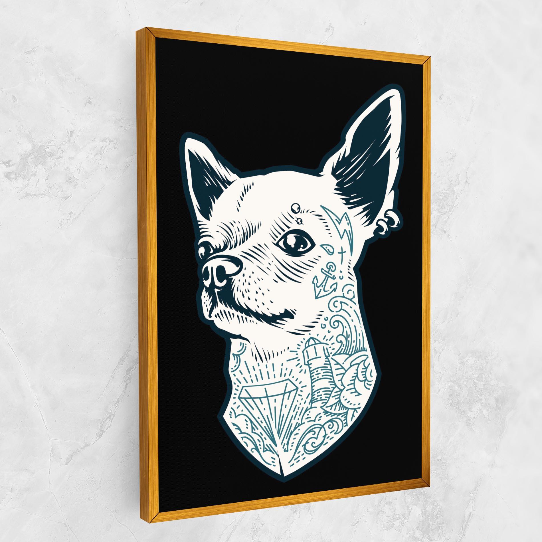 Leinwandbild Chihuahua Tattoo mockup 1