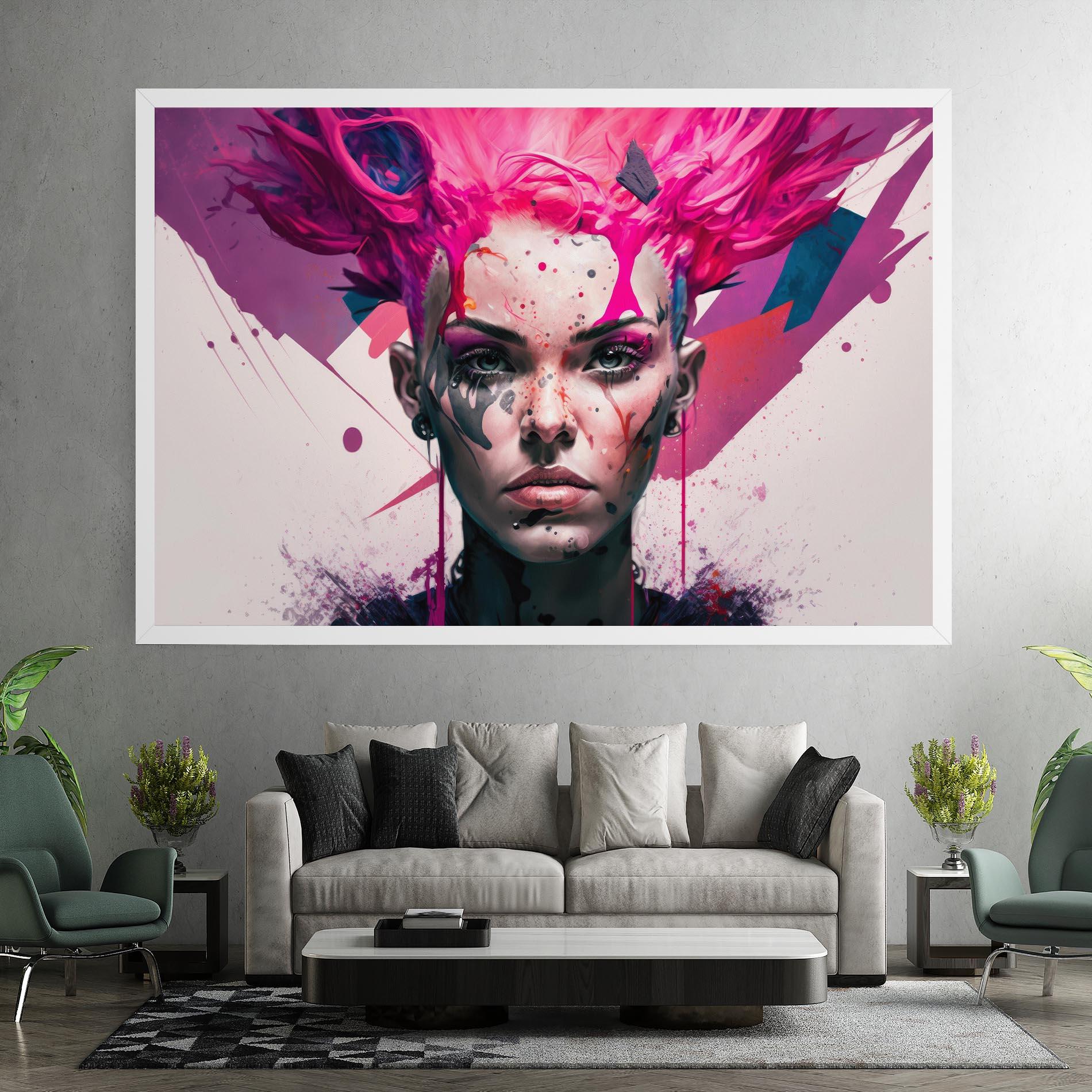 Leinwandbild Abstract Pink Hair mockup 7
