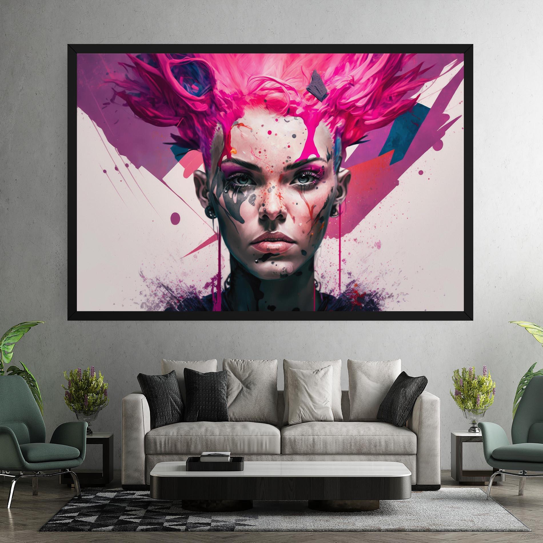 Leinwandbild Abstract Pink Hair mockup 7