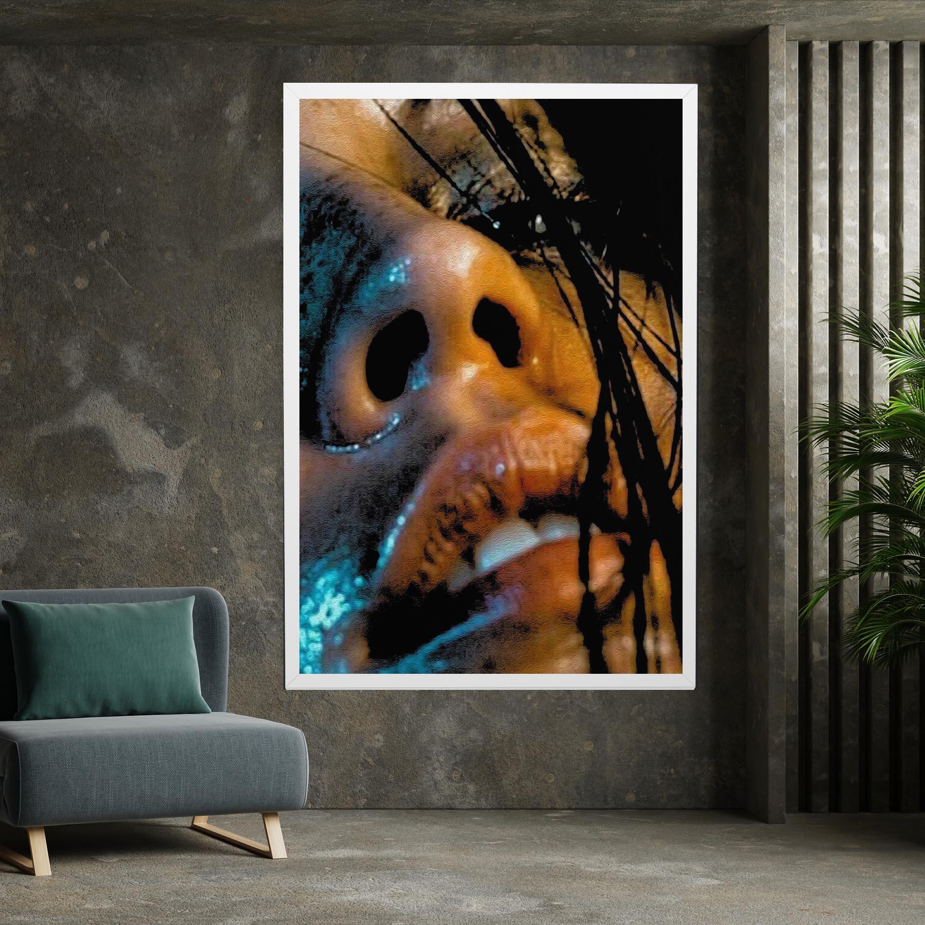 Leinwandbild Blue Light Face mockup 7