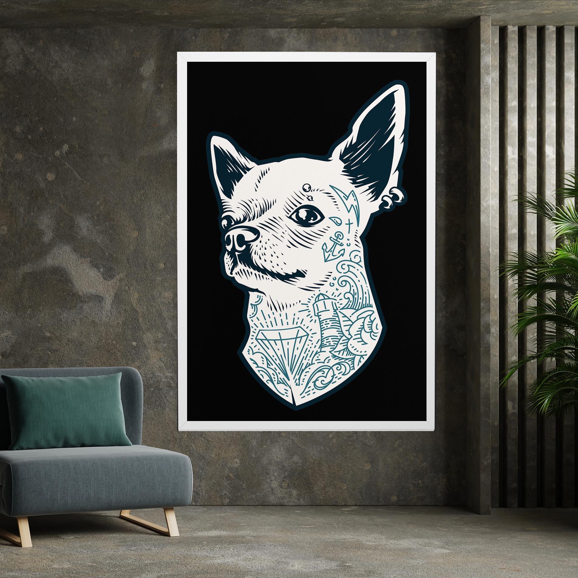 Leinwandbild Chihuahua Tattoo mockup 7