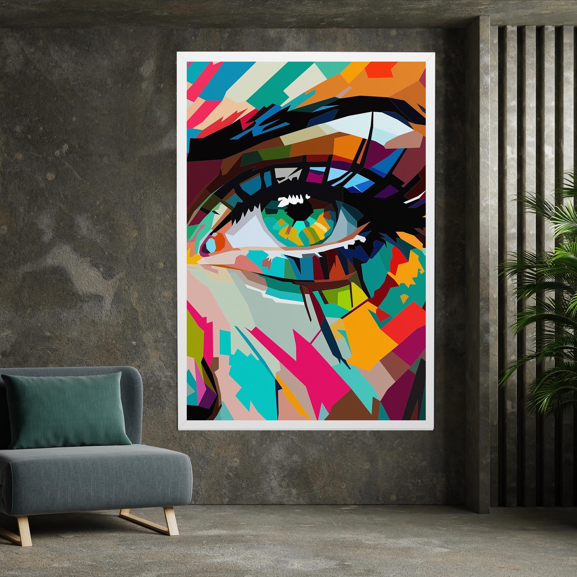 Leinwandbild Colorful Eye mockup 7