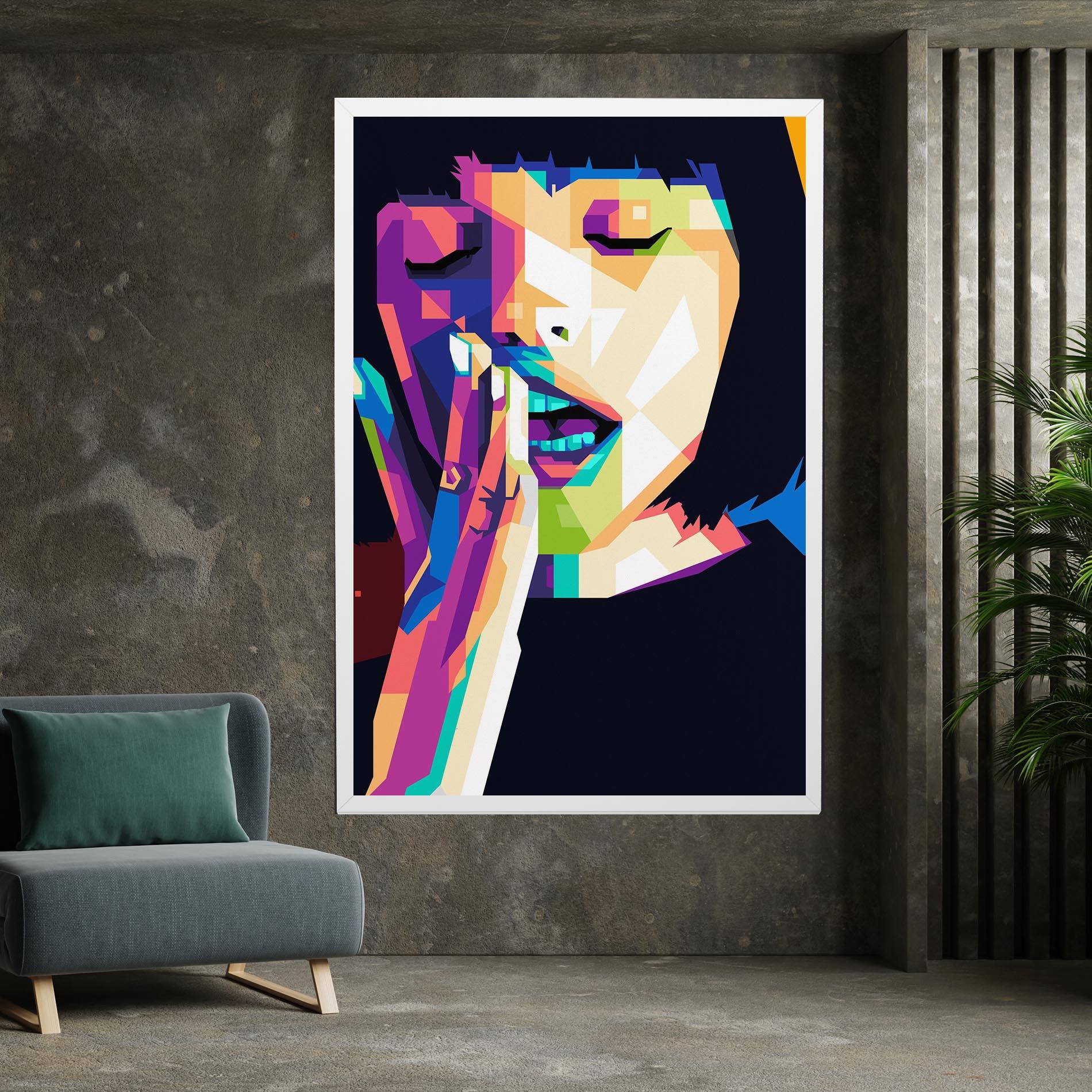 Leinwandbild Polygonal Pretty Girl mockup 7