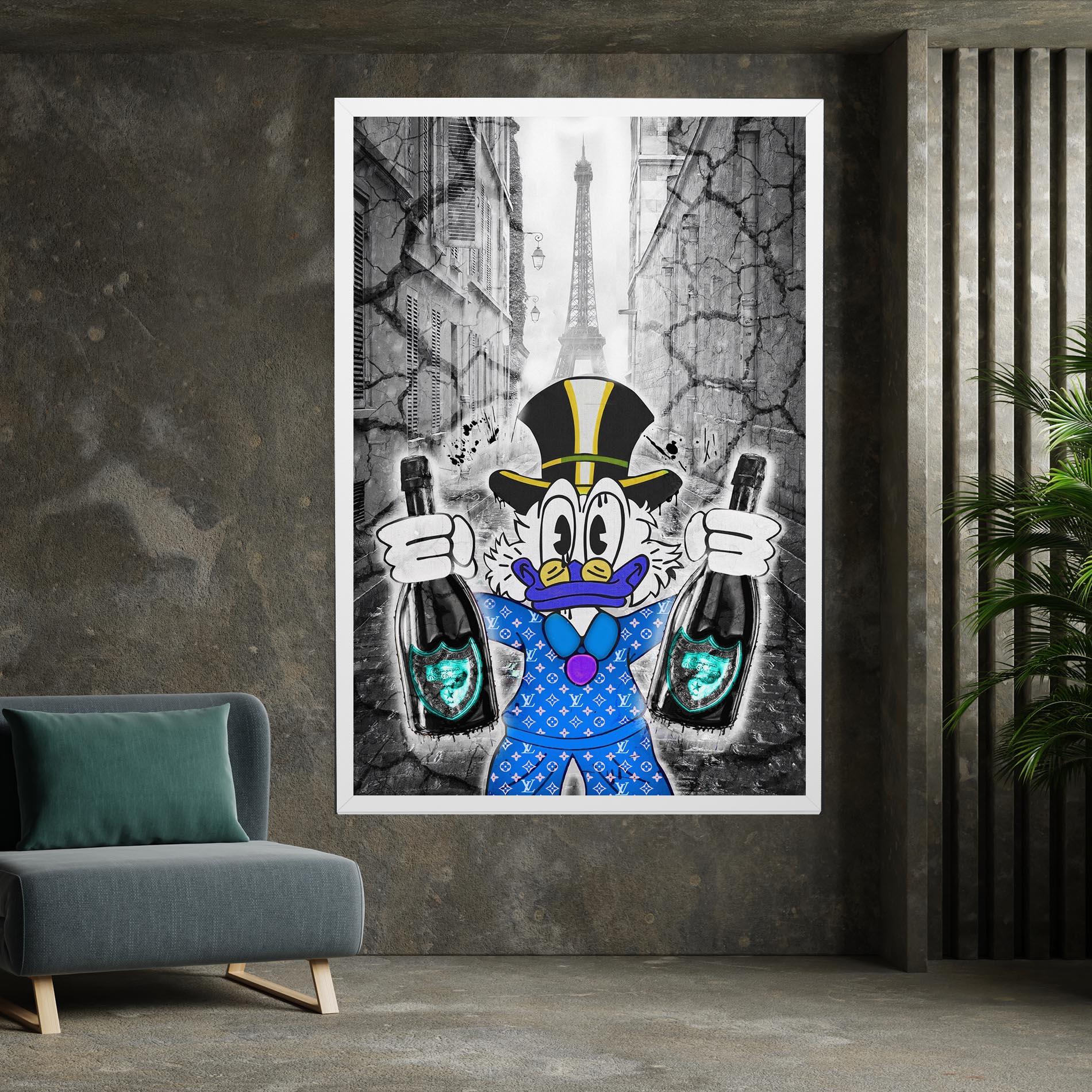 Leinwandbild Wheres My Champagne Blue mockup 7