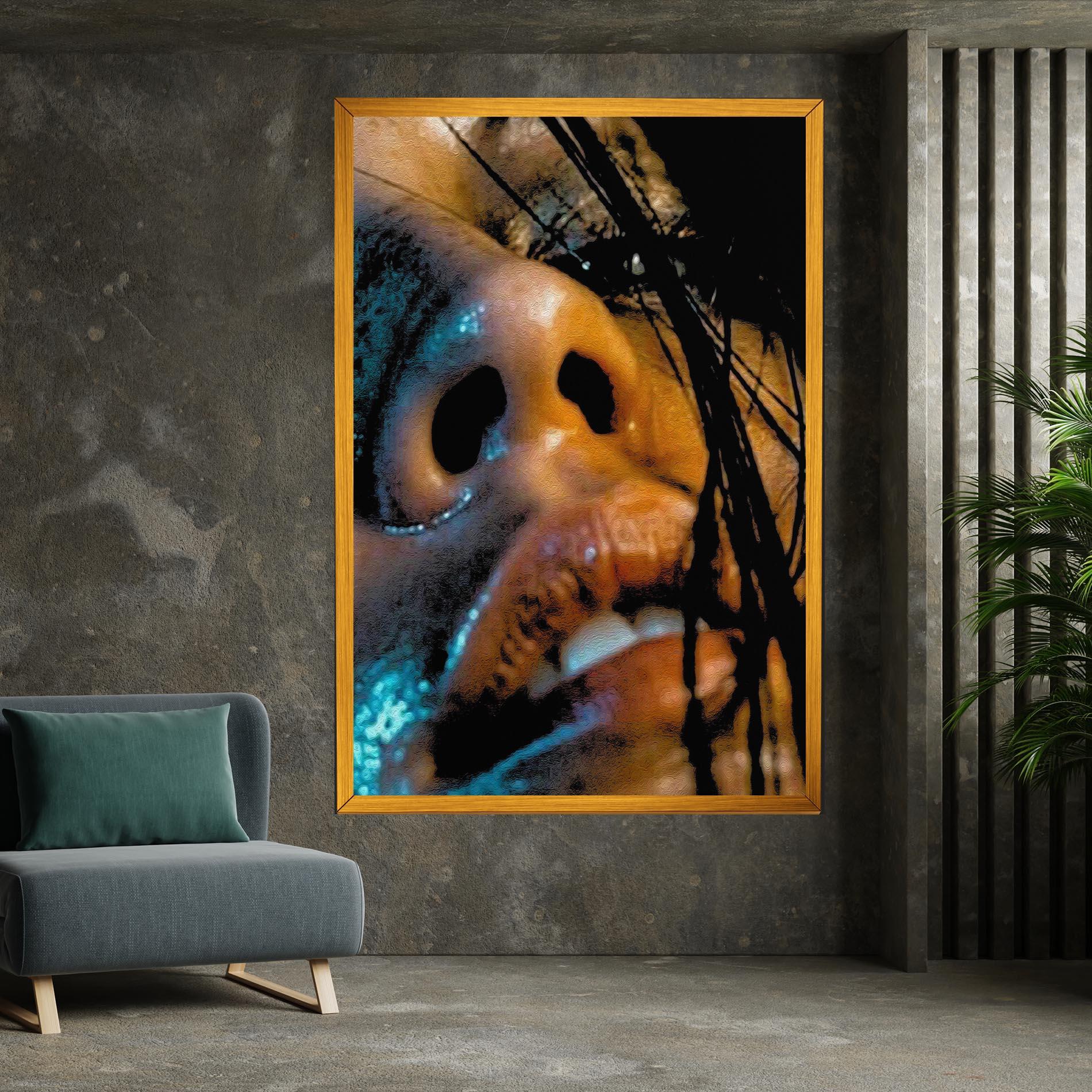 Leinwandbild Blue Light Face mockup 7