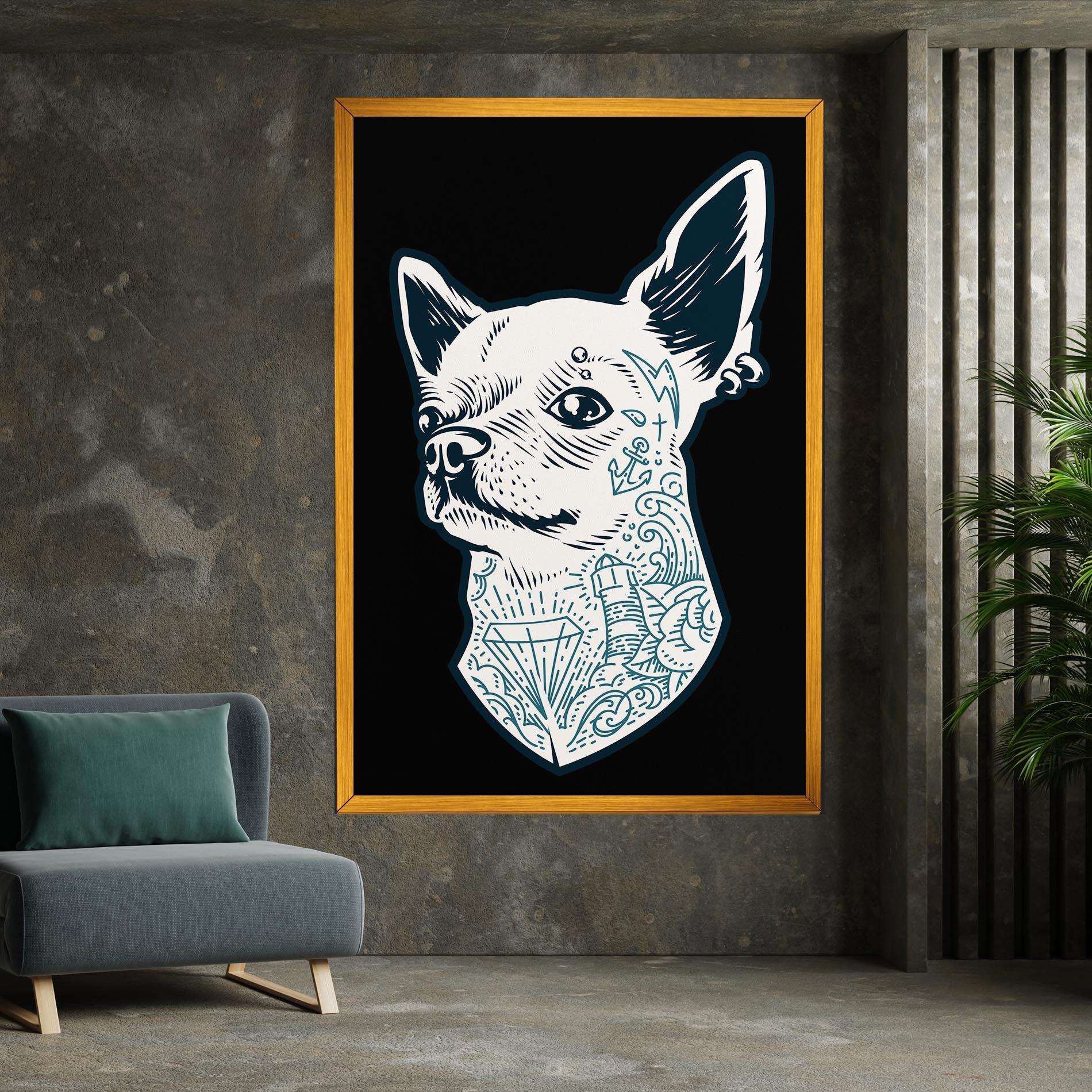 Leinwandbild Chihuahua Tattoo mockup 7