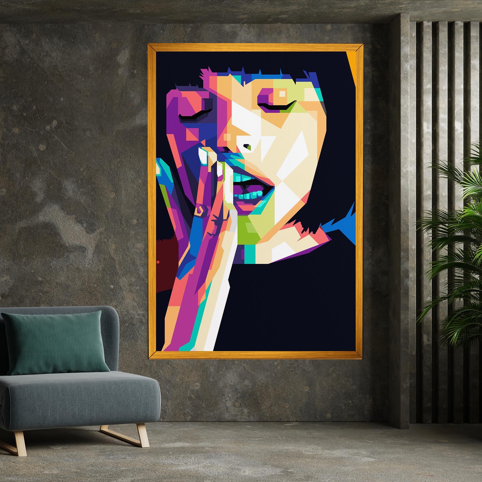 Leinwandbild Polygonal Pretty Girl mockup 7