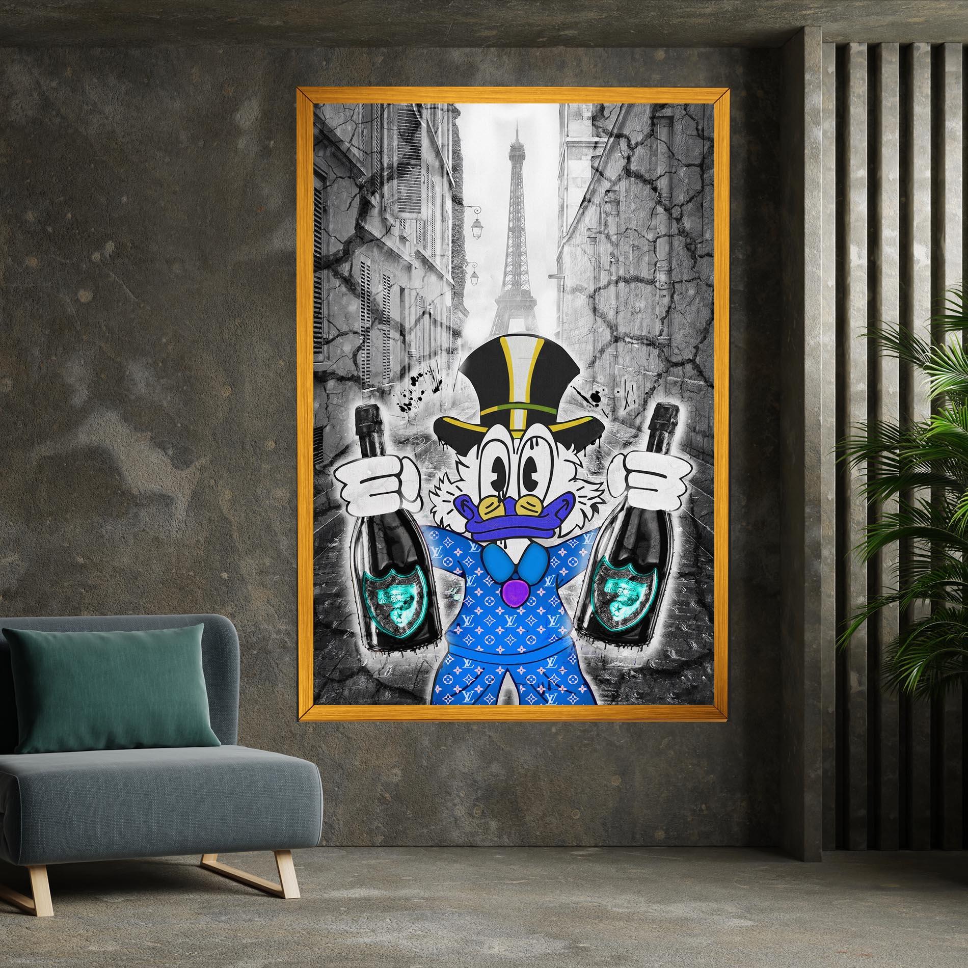 Leinwandbild Wheres My Champagne Blue mockup 7