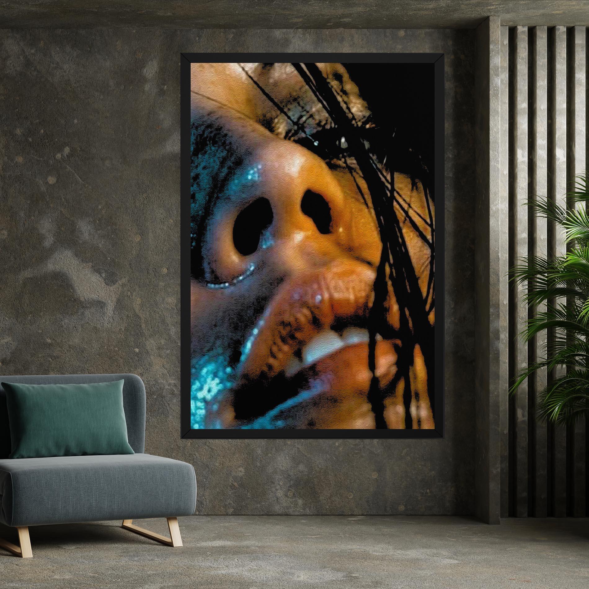 Leinwandbild Blue Light Face mockup 7