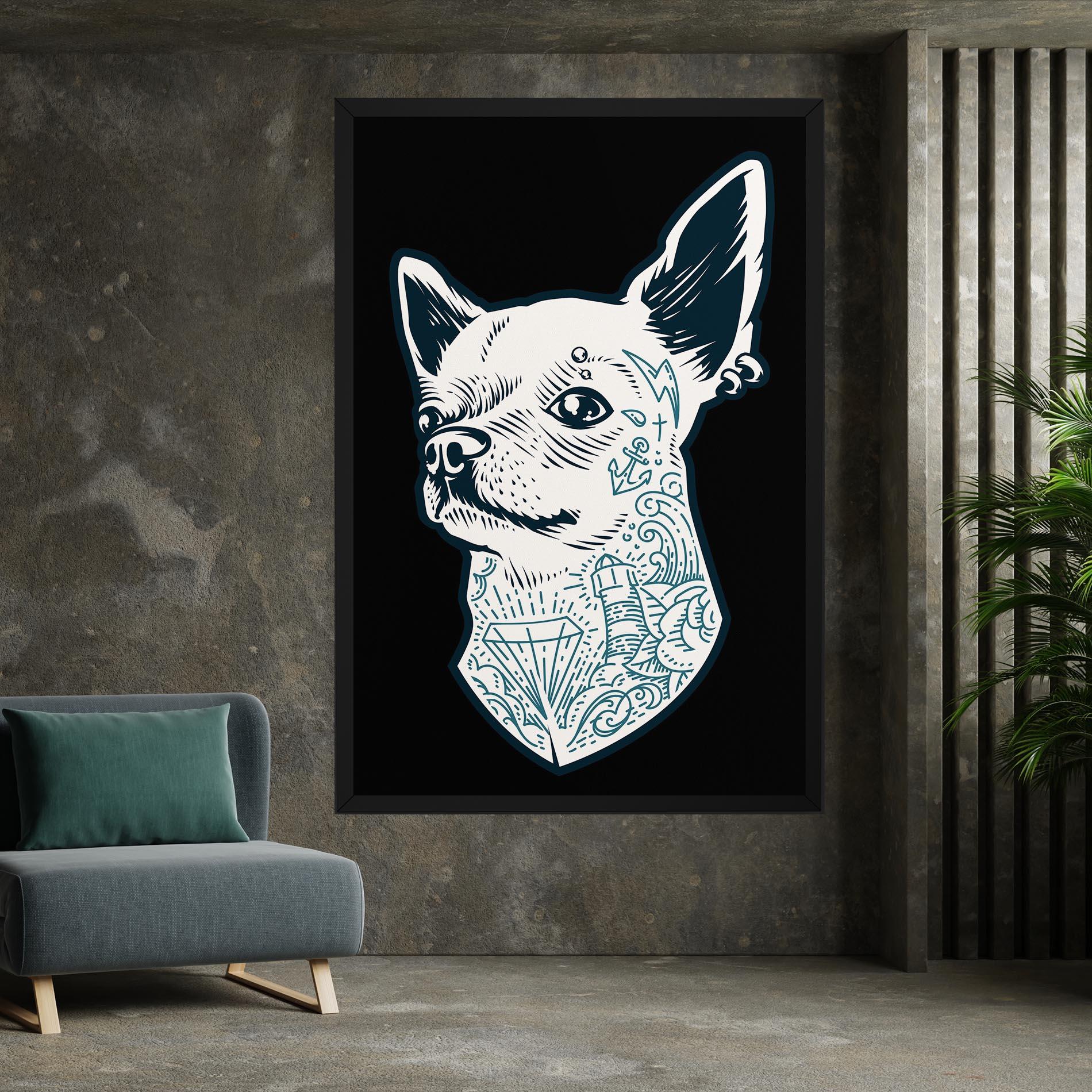 Leinwandbild Chihuahua Tattoo mockup 7