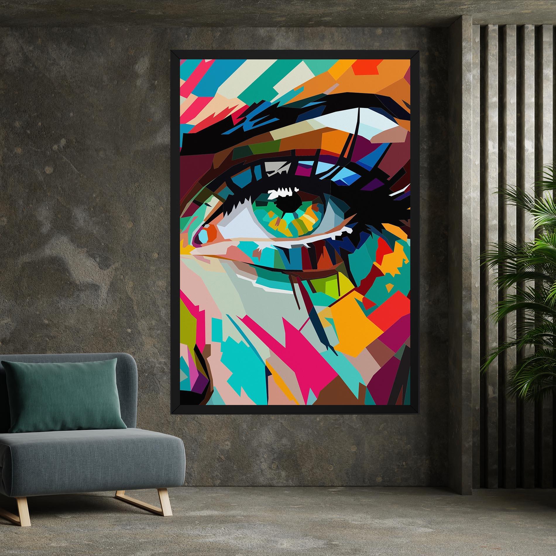 Leinwandbild Colorful Eye mockup 7