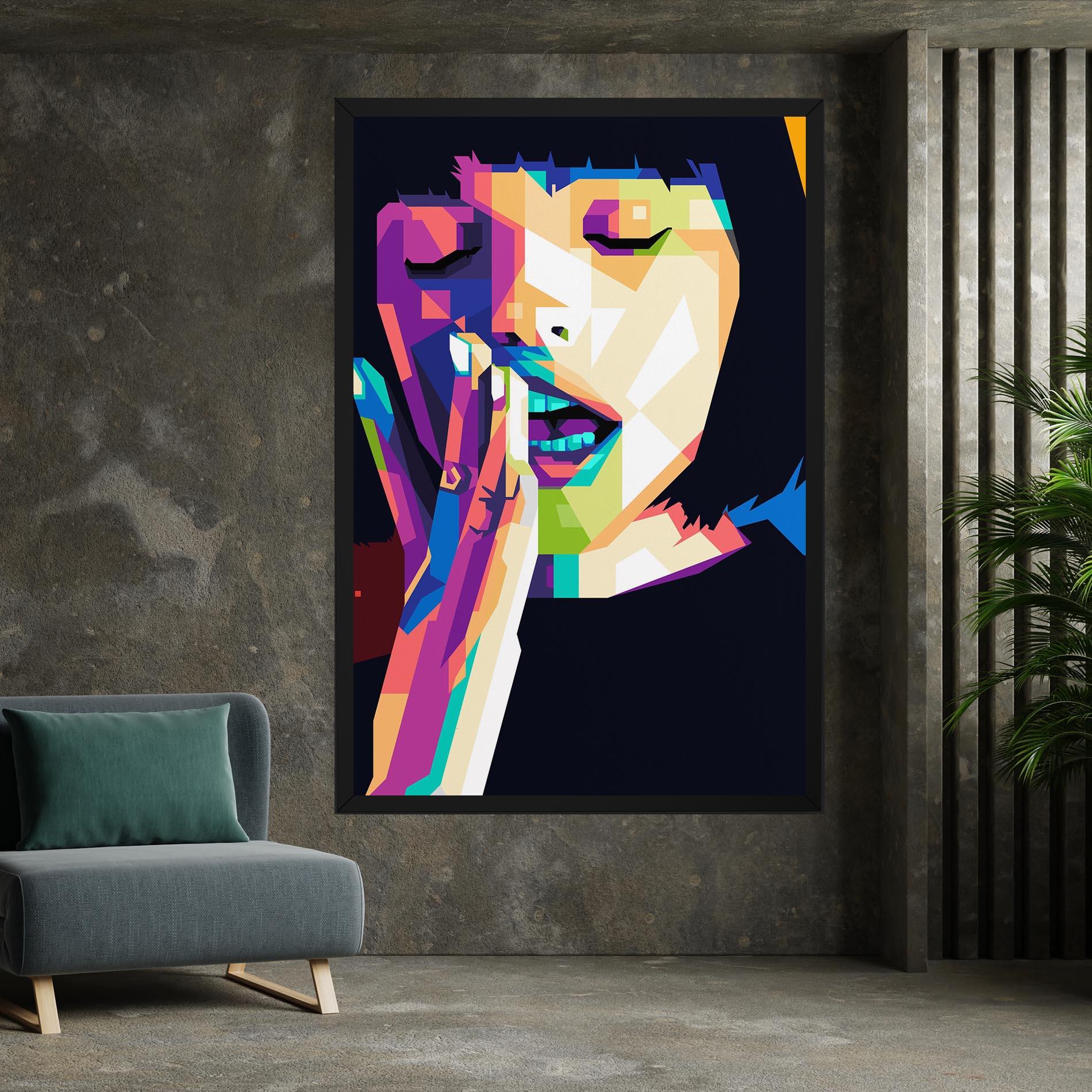 Leinwandbild Polygonal Pretty Girl mockup 7