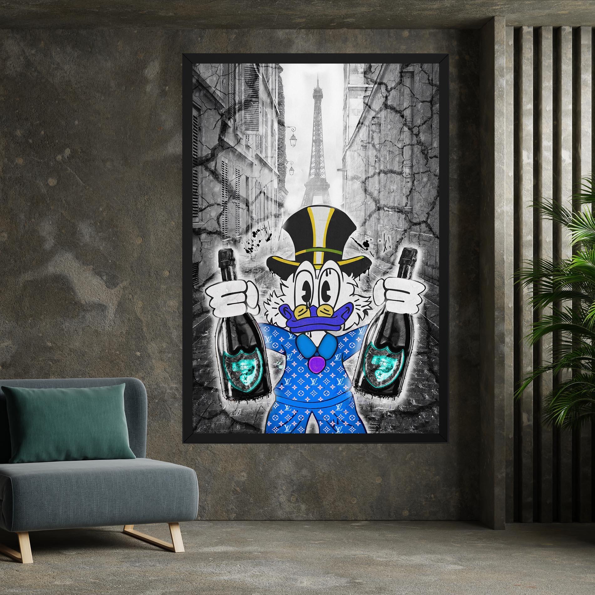 Leinwandbild Wheres My Champagne Blue mockup 7