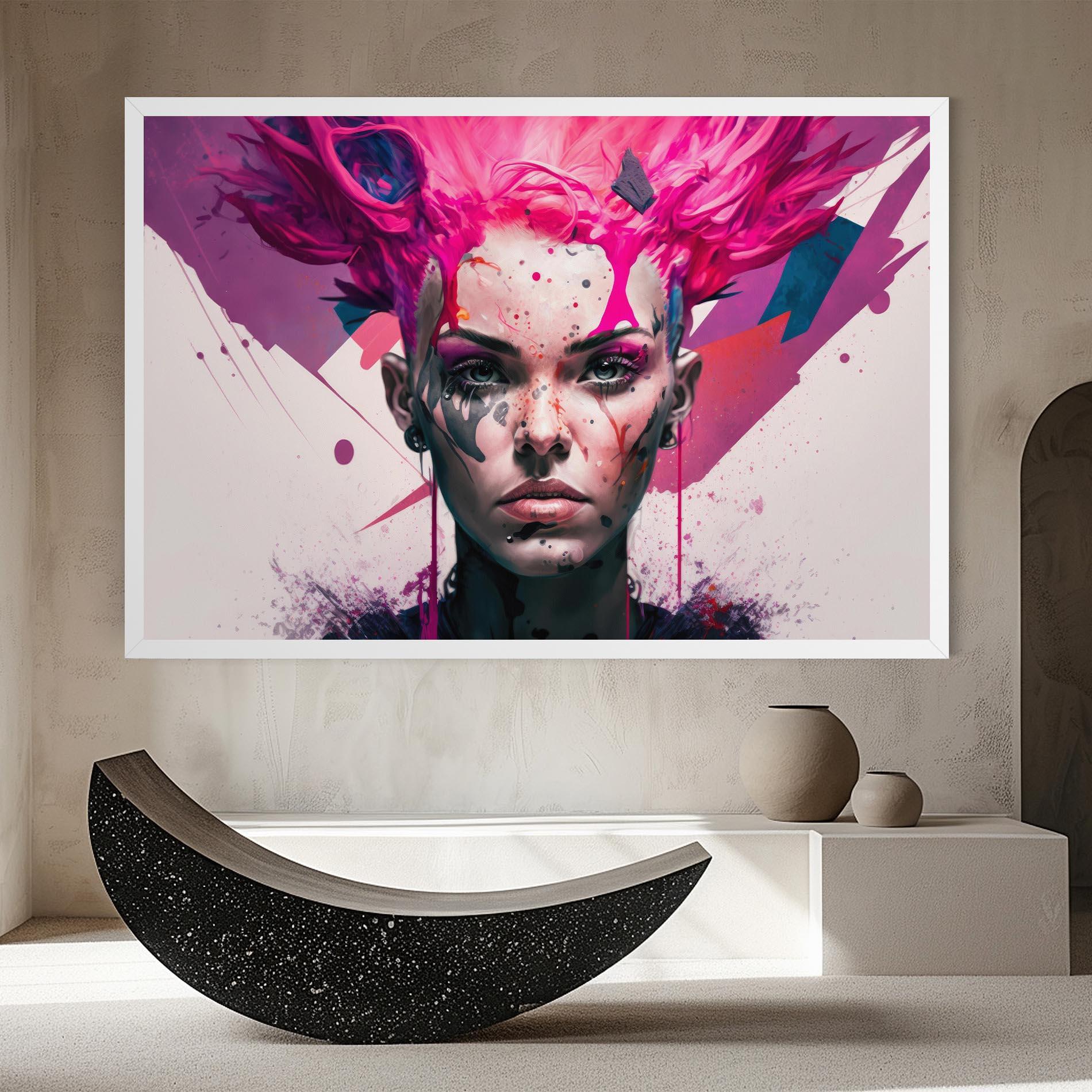Leinwandbild Abstract Pink Hair mockup 8