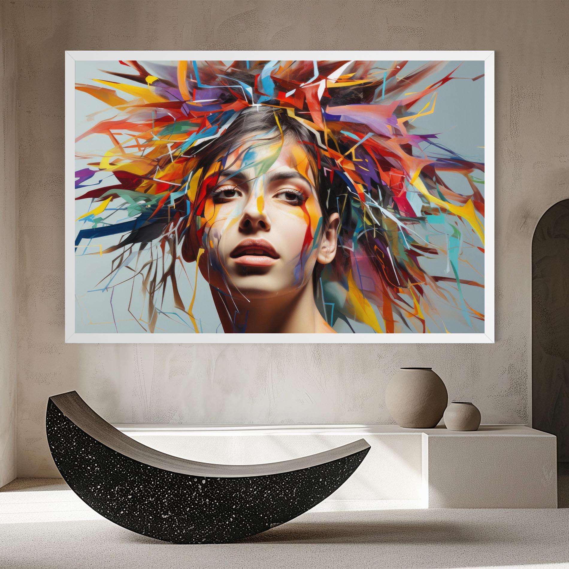 Leinwandbild Colorful Paint Hair mockup 8