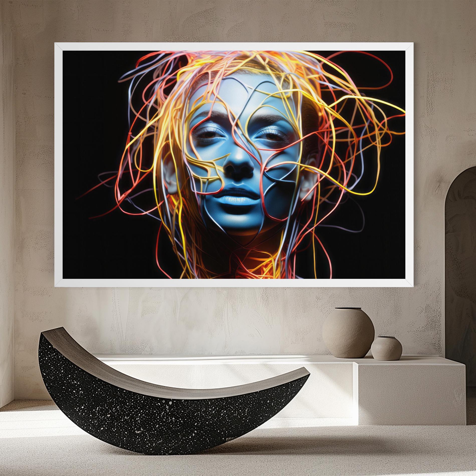 Leinwandbild Neon Lights Hair mockup 8