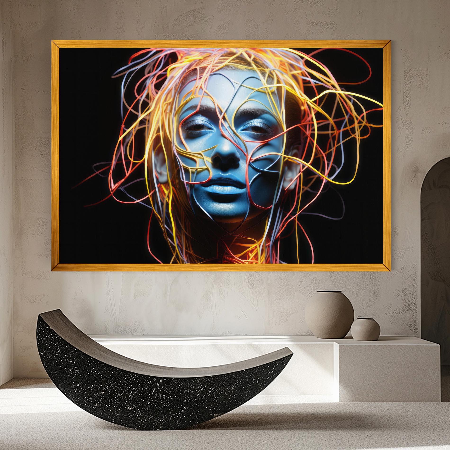 Leinwandbild Neon Lights Hair mockup 8