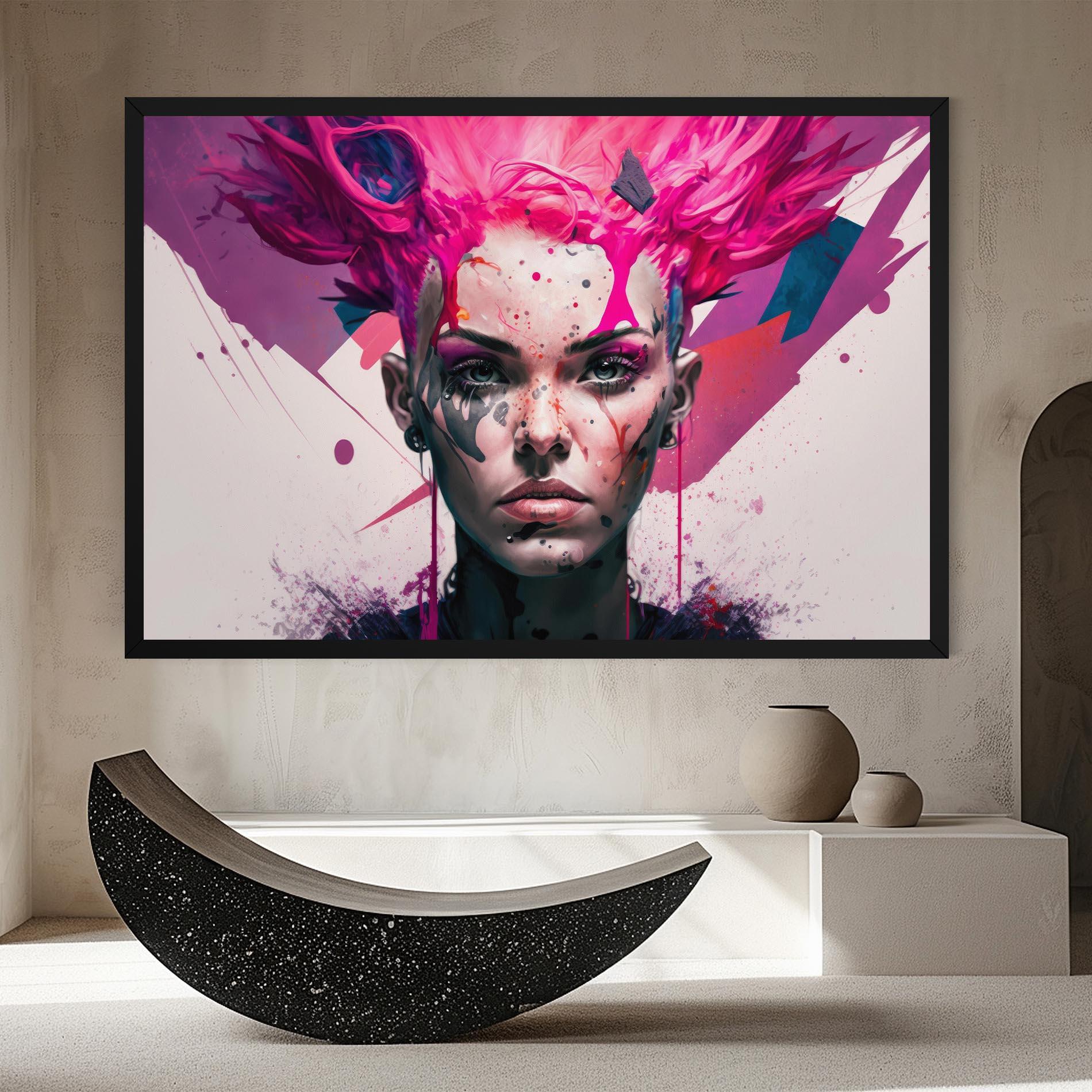 Leinwandbild Abstract Pink Hair mockup 8