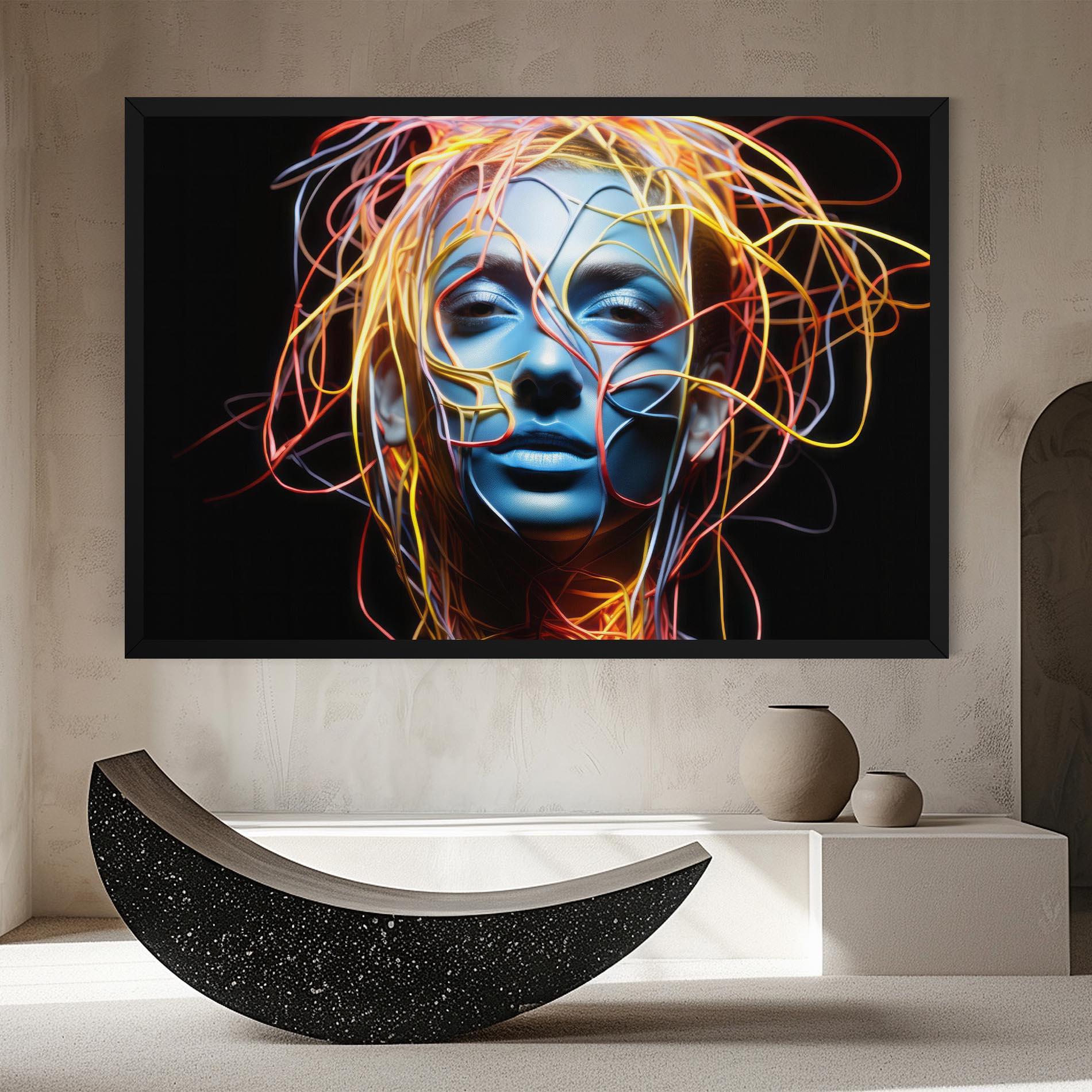 Leinwandbild Neon Lights Hair mockup 8