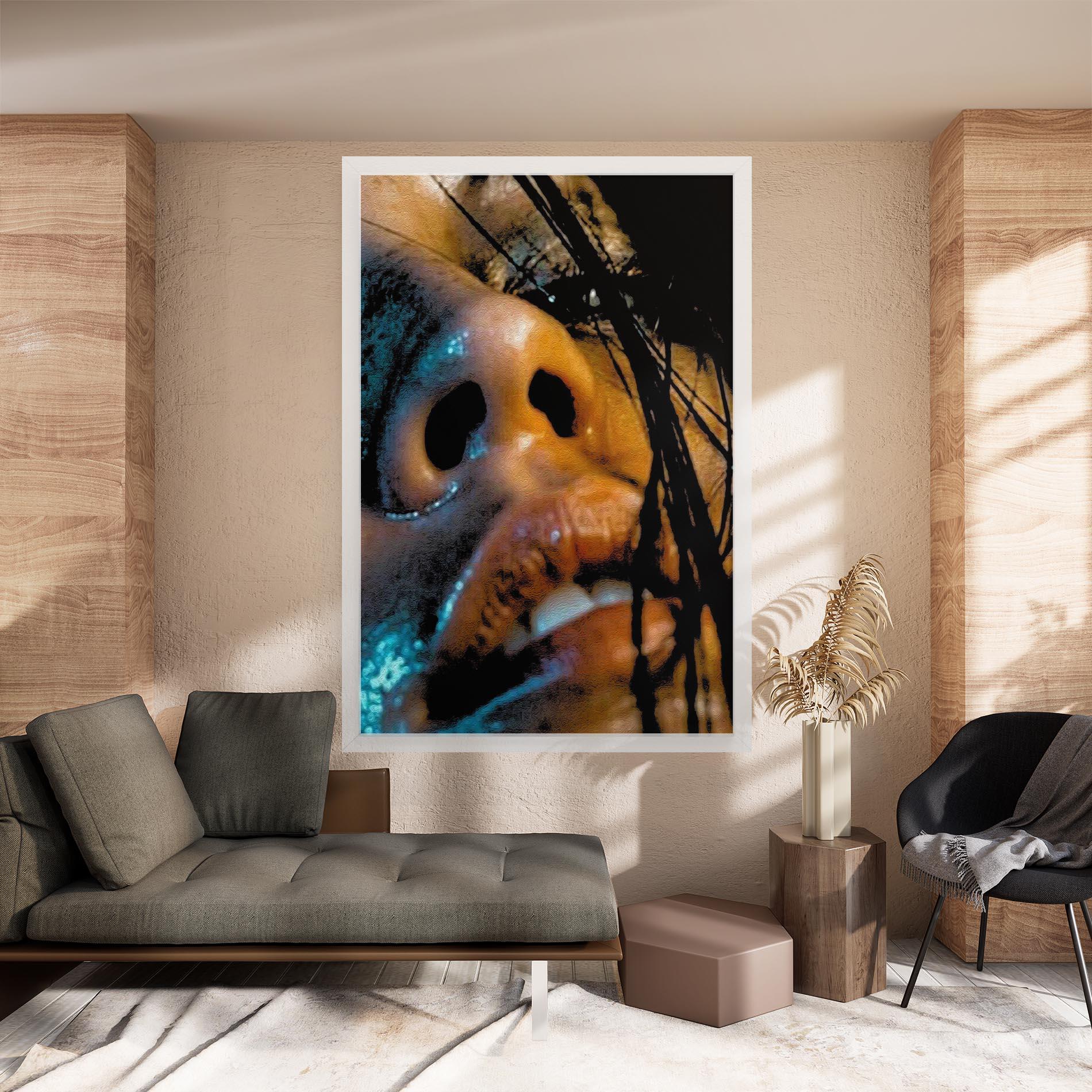 Leinwandbild Blue Light Face mockup 8