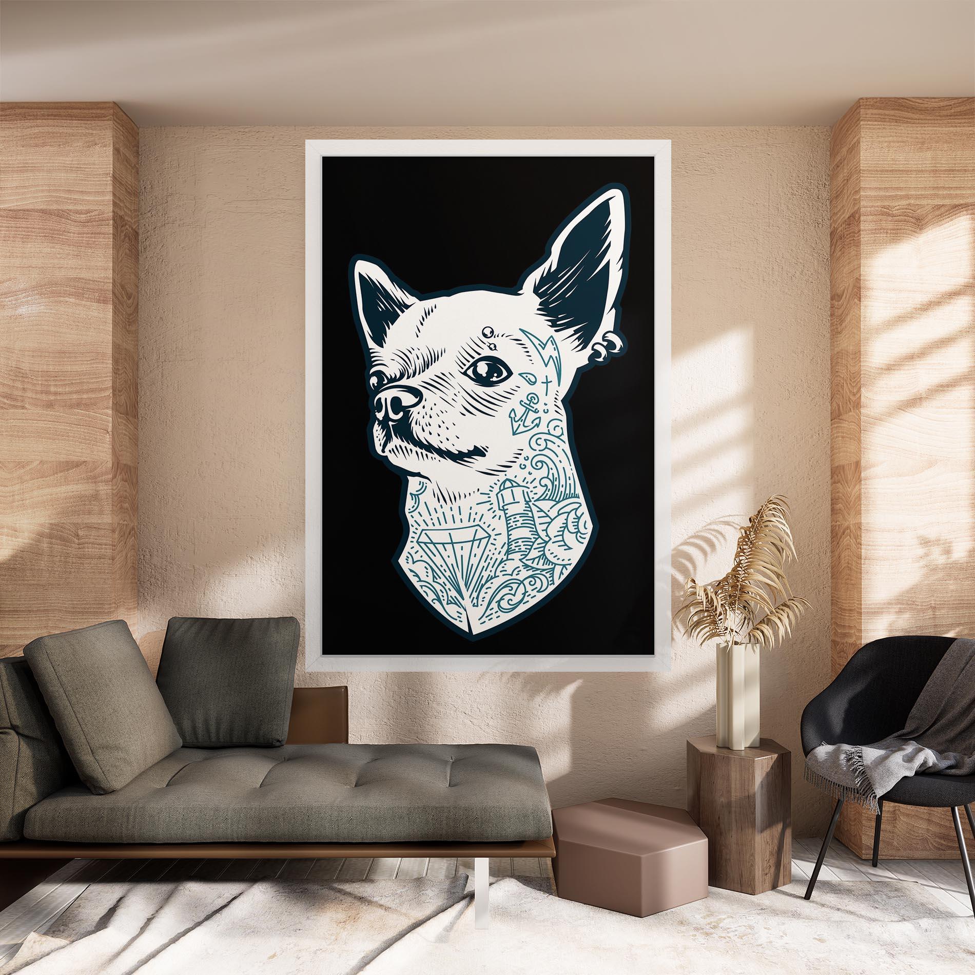 Leinwandbild Chihuahua Tattoo mockup 8
