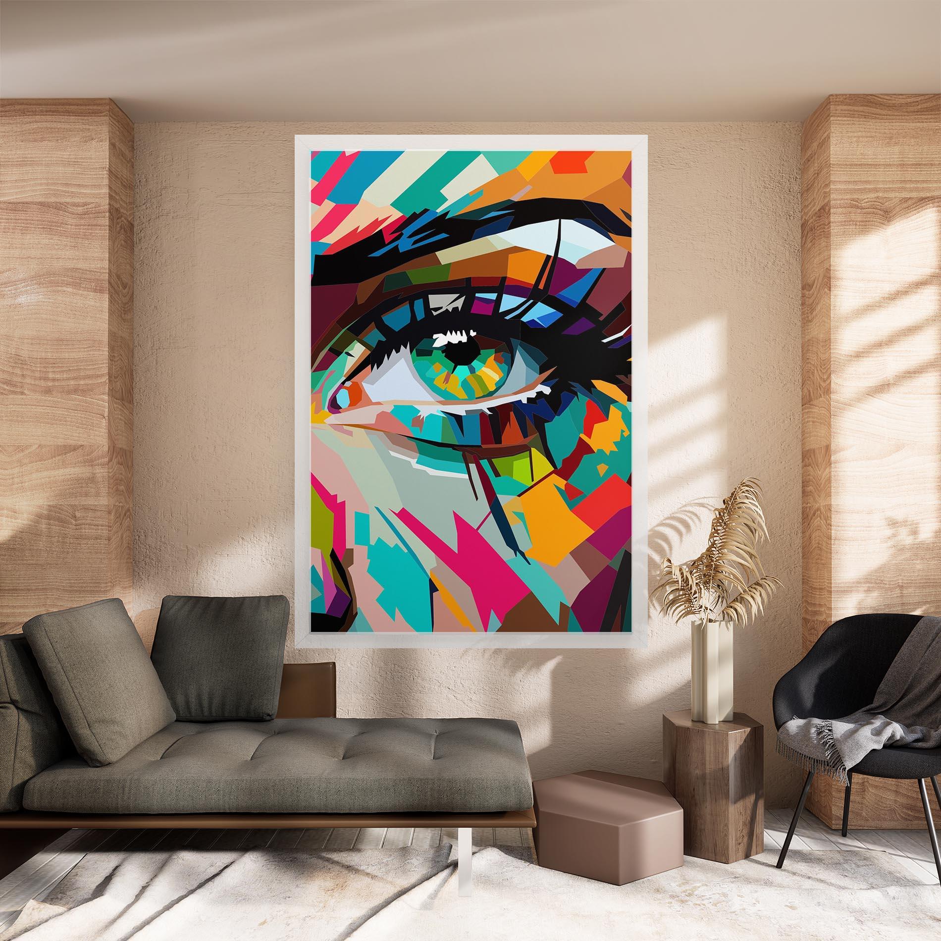 Leinwandbild Colorful Eye mockup 8