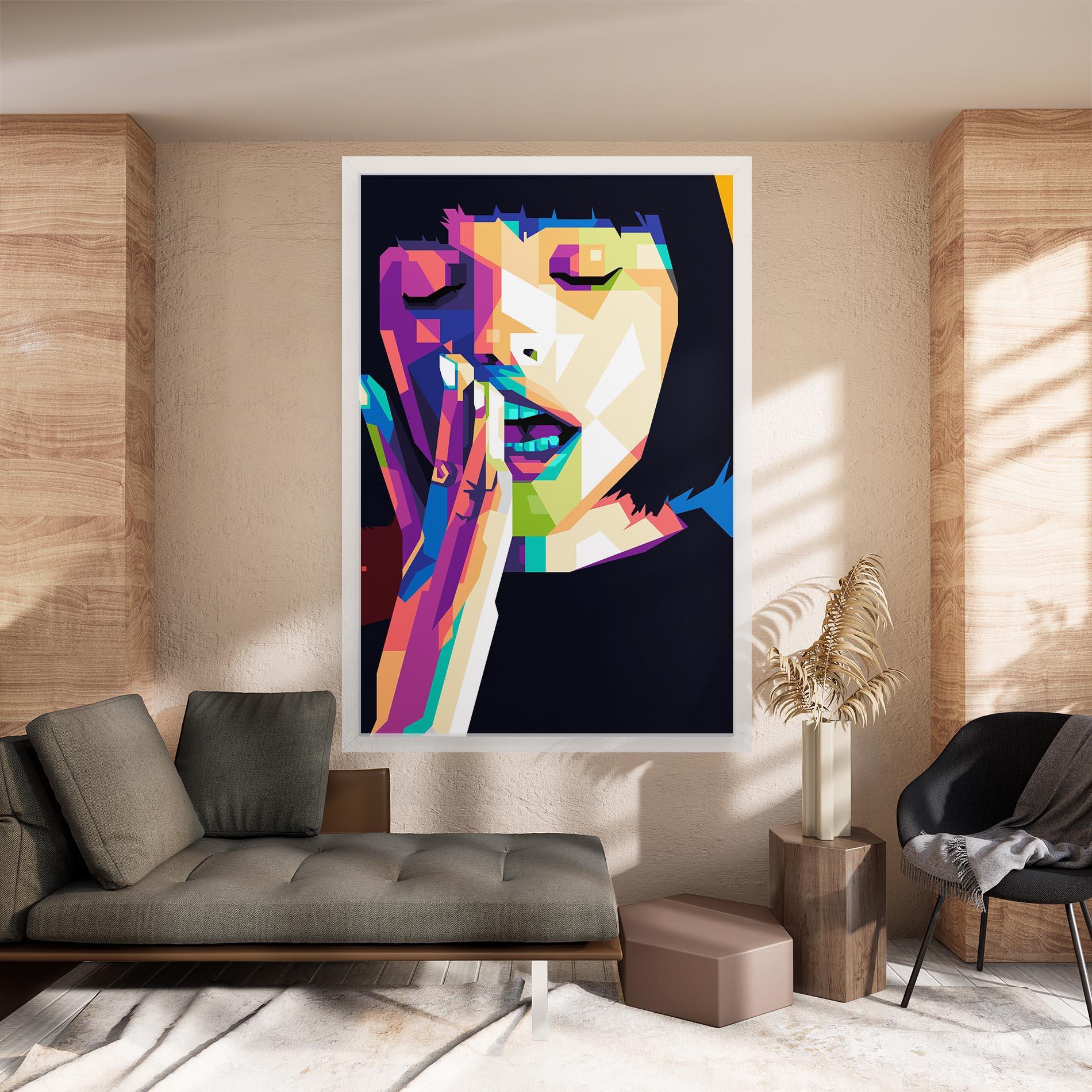 Leinwandbild Polygonal Pretty Girl mockup 8