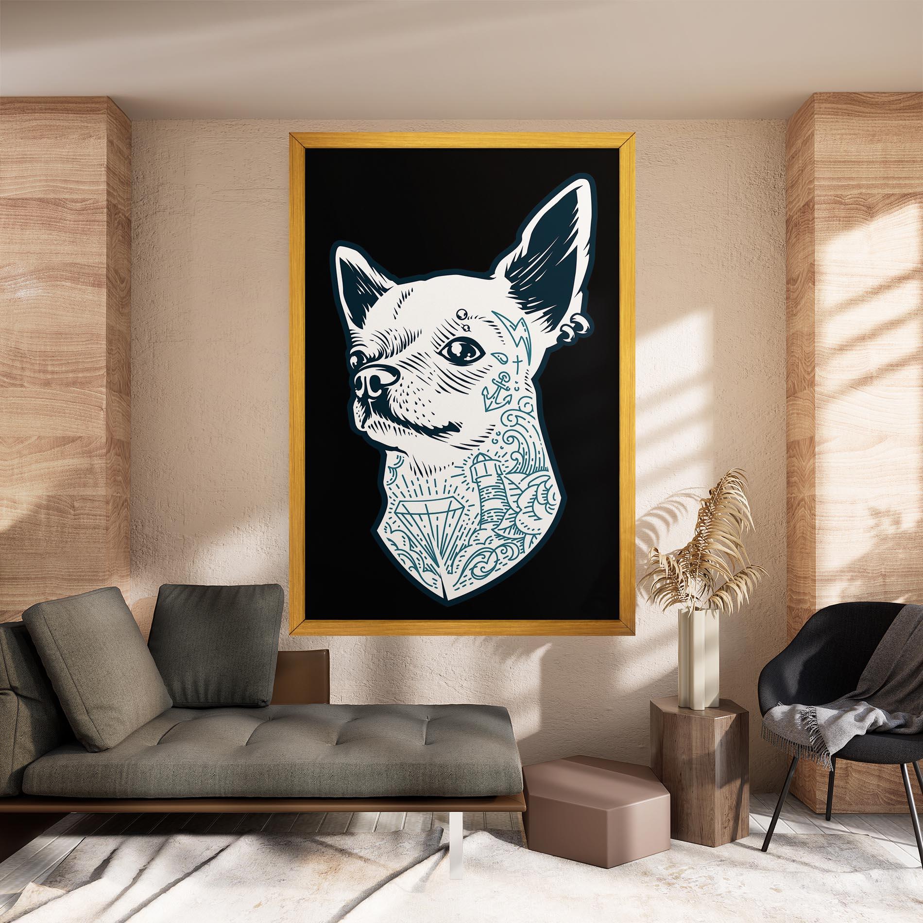 Leinwandbild Chihuahua Tattoo mockup 8