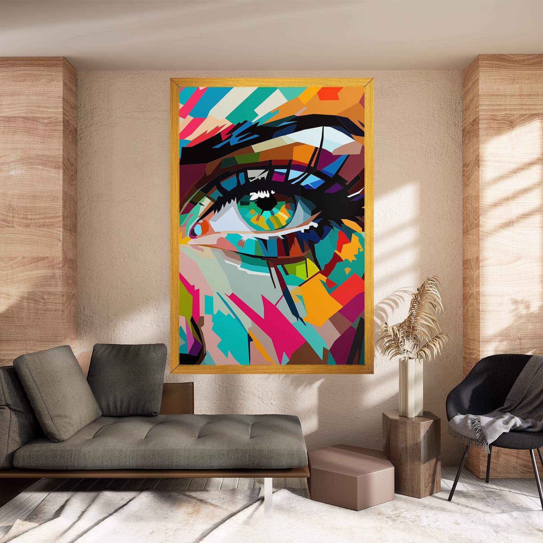 Leinwandbild Colorful Eye mockup 8