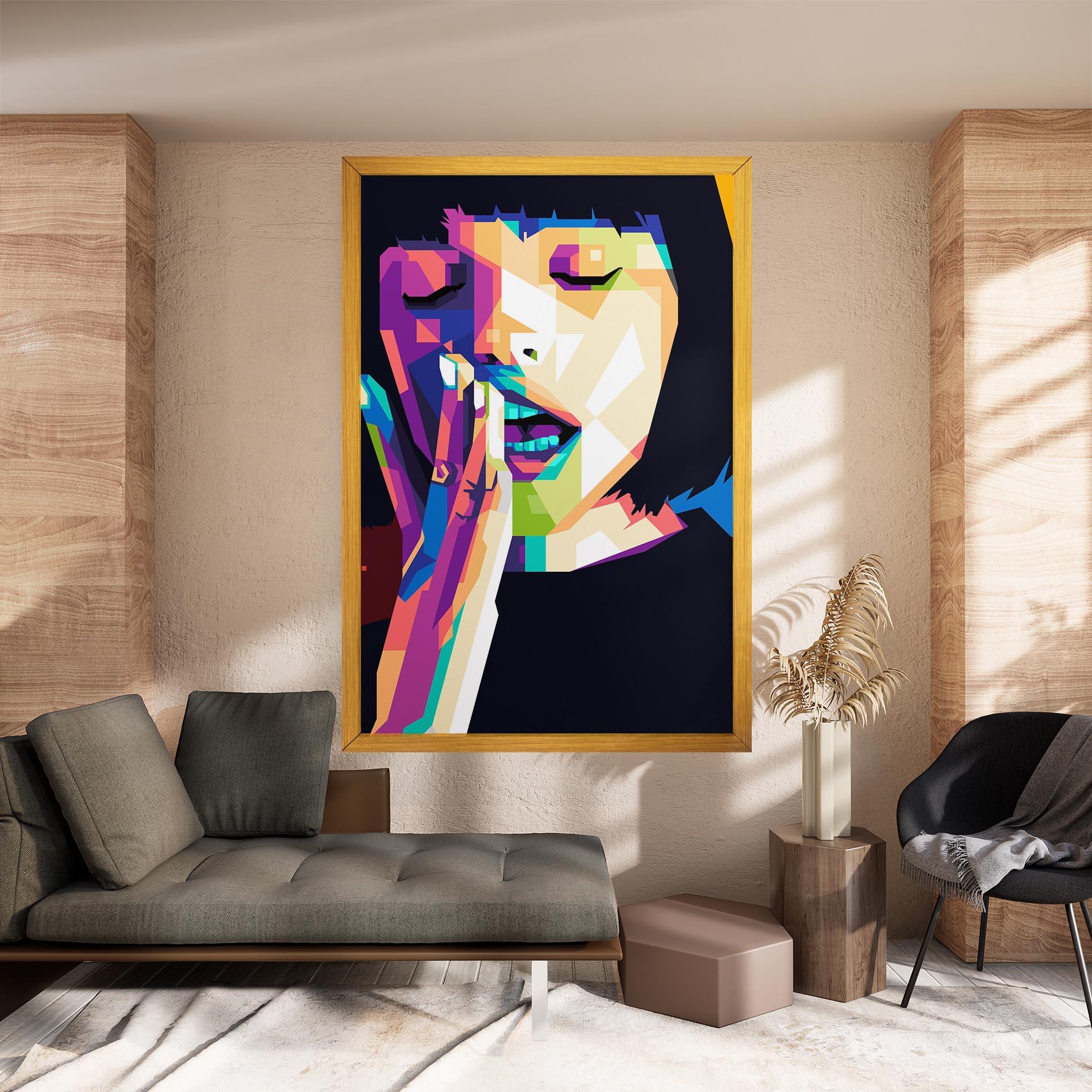 Leinwandbild Polygonal Pretty Girl mockup 8