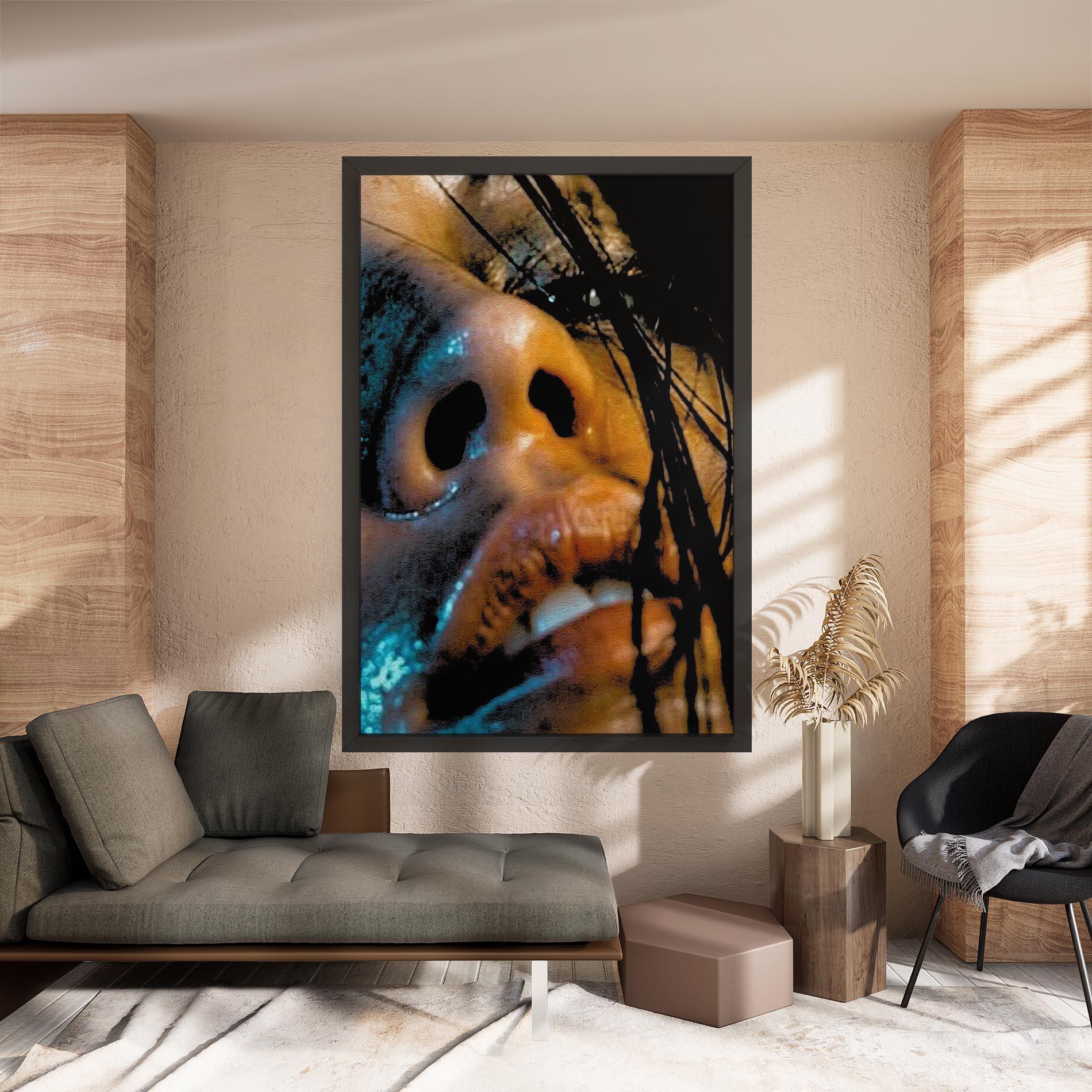 Leinwandbild Blue Light Face mockup 8