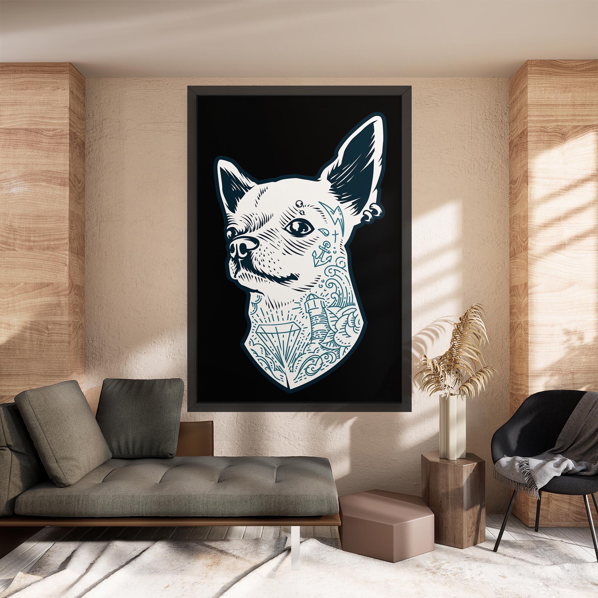 Leinwandbild Chihuahua Tattoo mockup 8