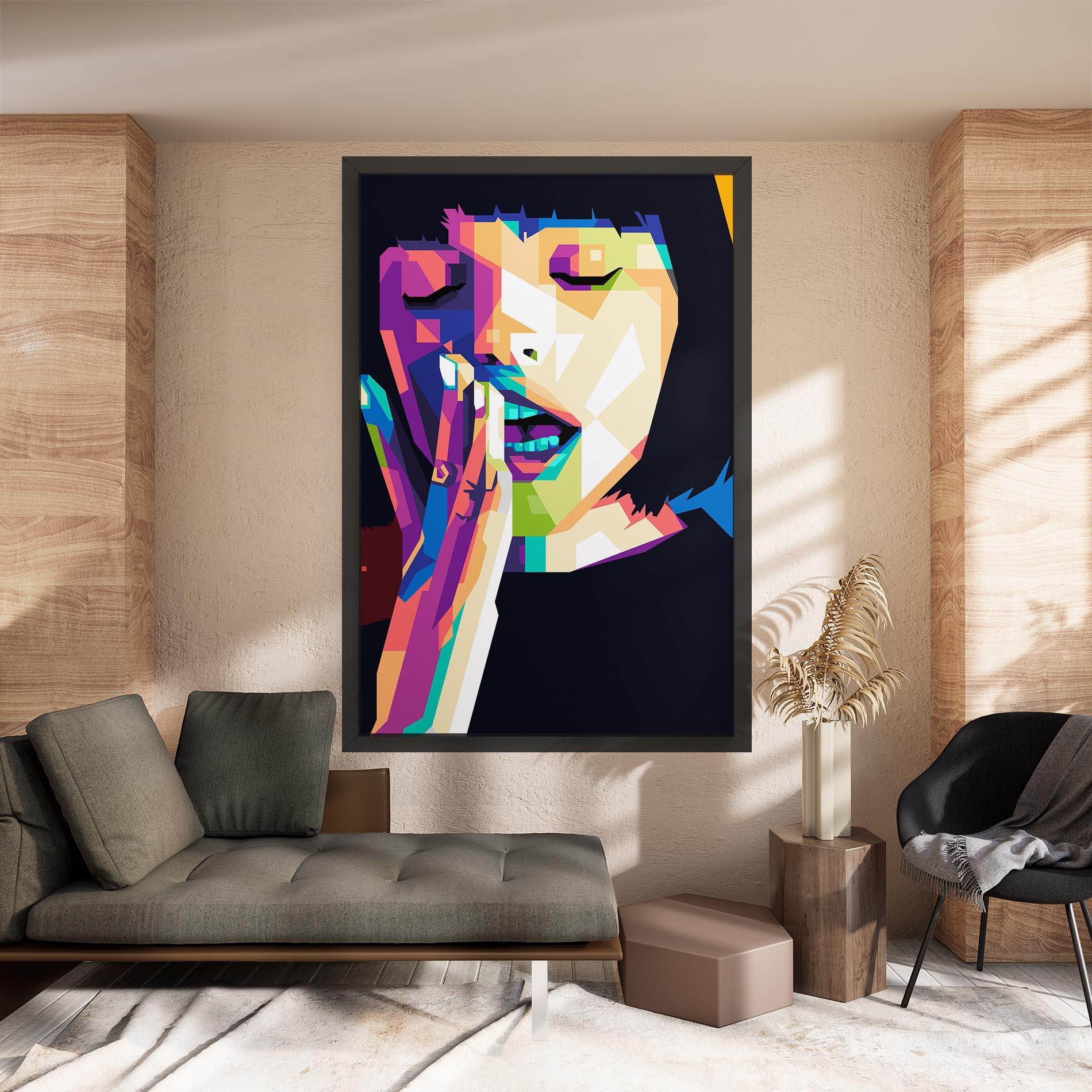 Leinwandbild Polygonal Pretty Girl mockup 8