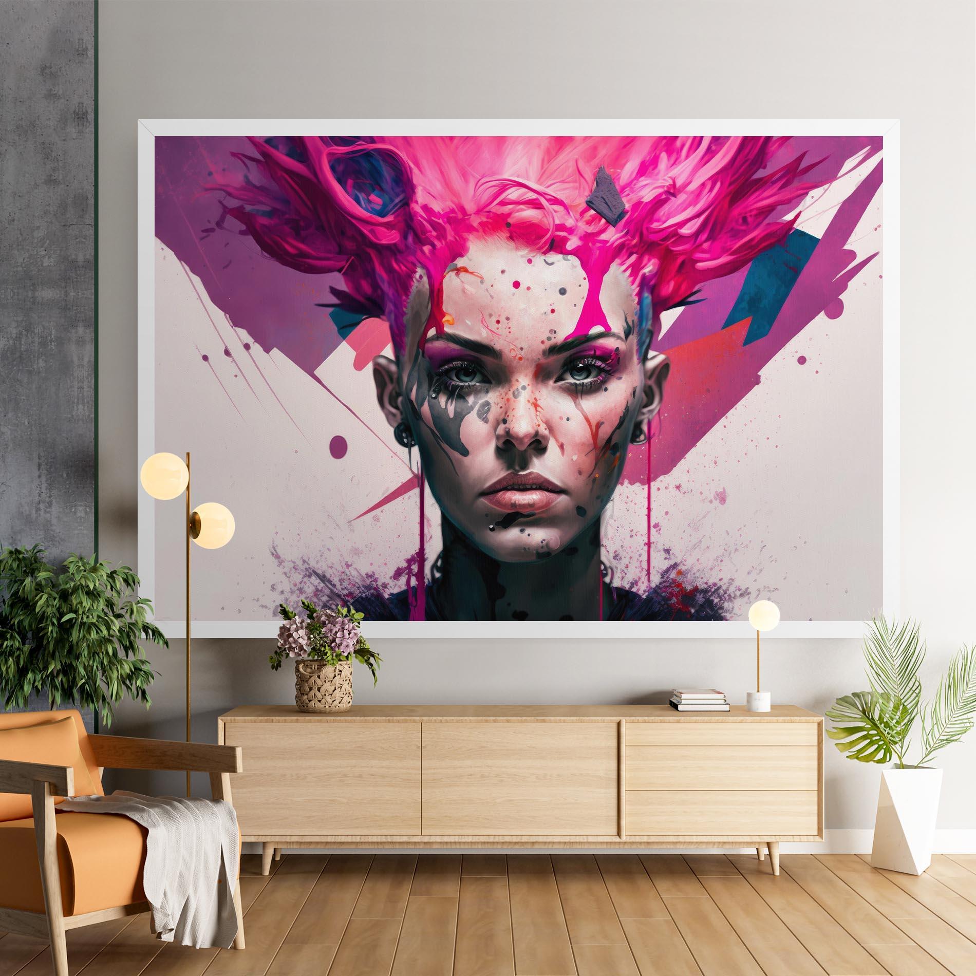 Leinwandbild Abstract Pink Hair mockup 9